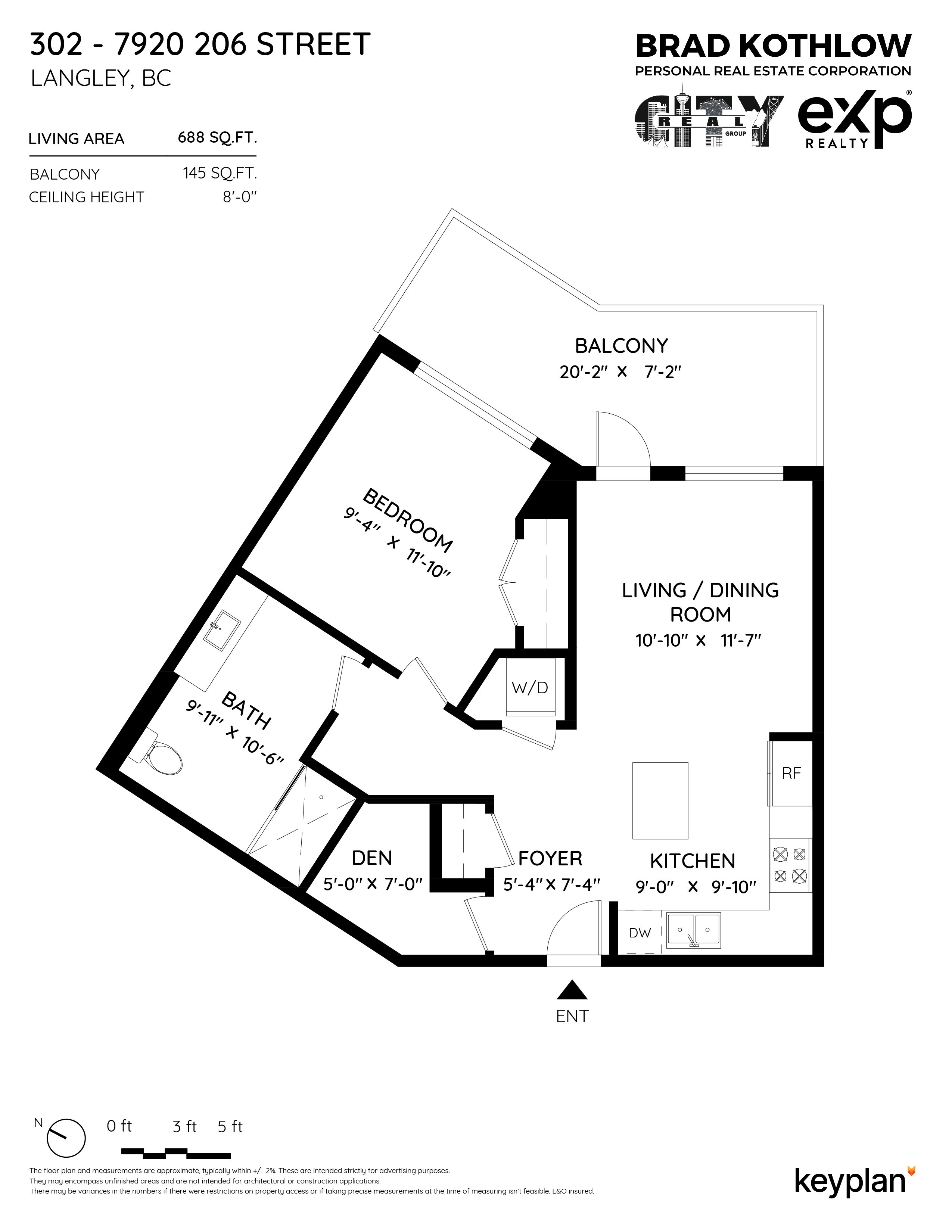 Real City Group - Unit 302 - 7920 206 Street, Langley, BC, Canada | Floor Plan 1
