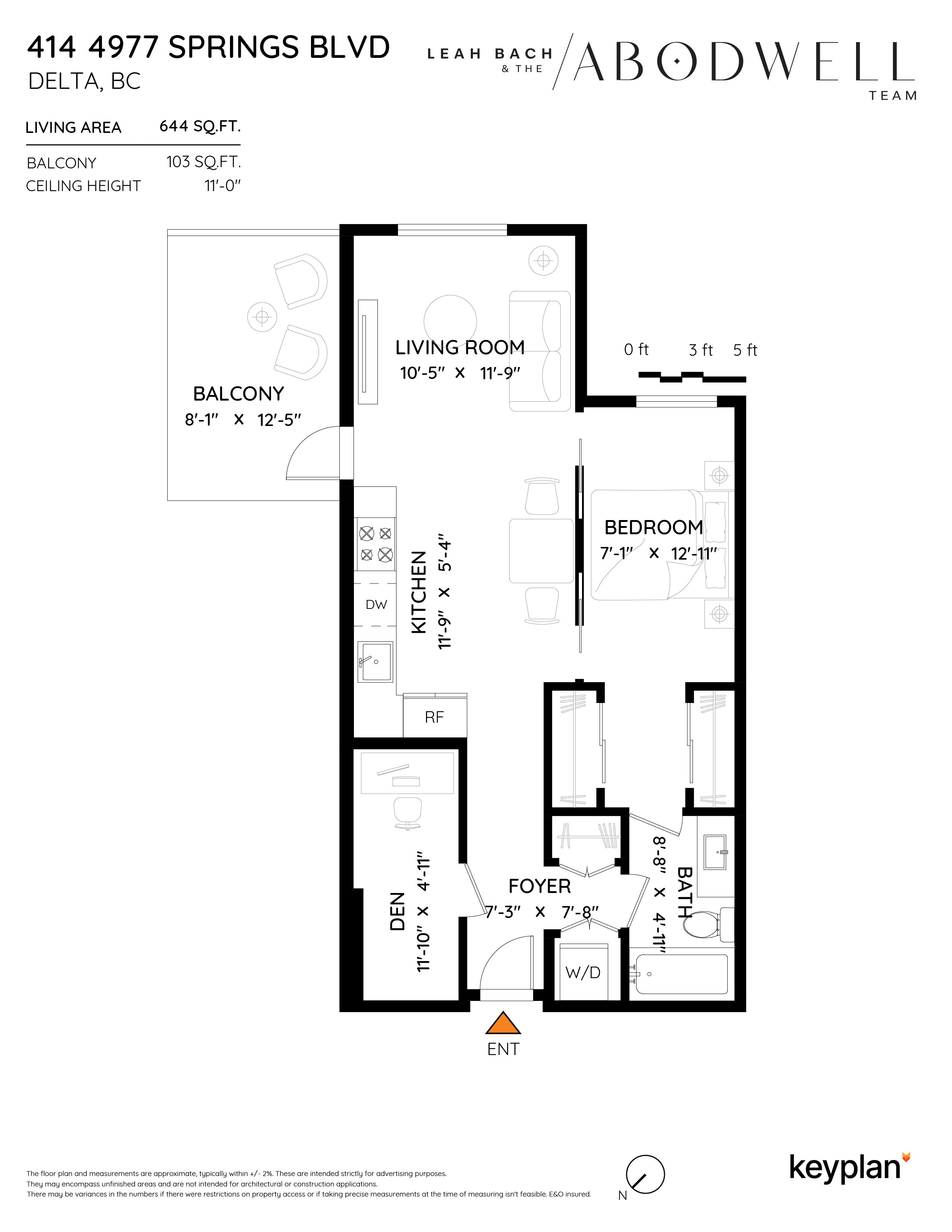 Leah Bach & The Abodwell Team - Unit 414 - 4977 Springs Blvd, Delta, BC, Canada | Floor Plan 1