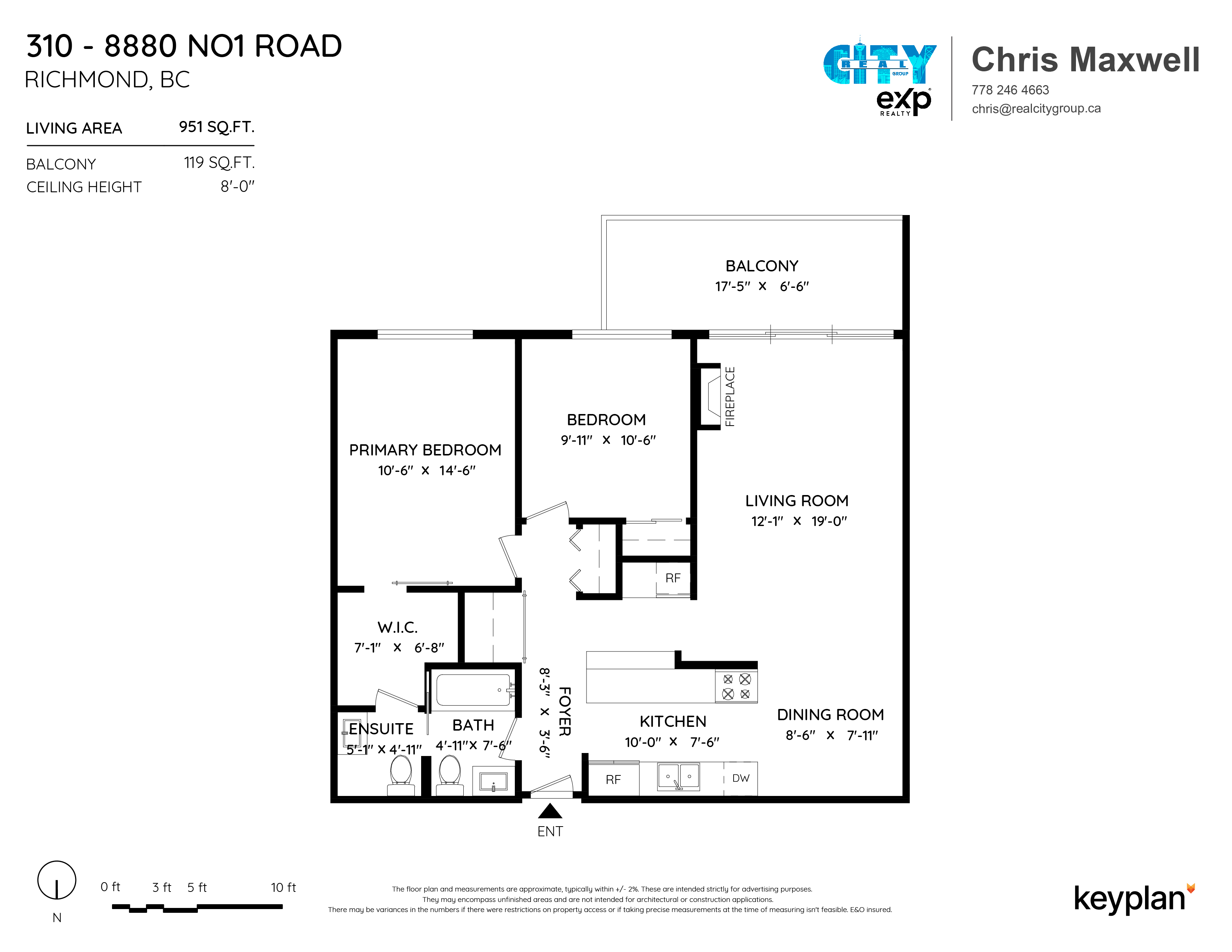 Real City Group - Unit 310 - 8880 No 1 Road, Richmond, BC, Canada | Floor Plan 1