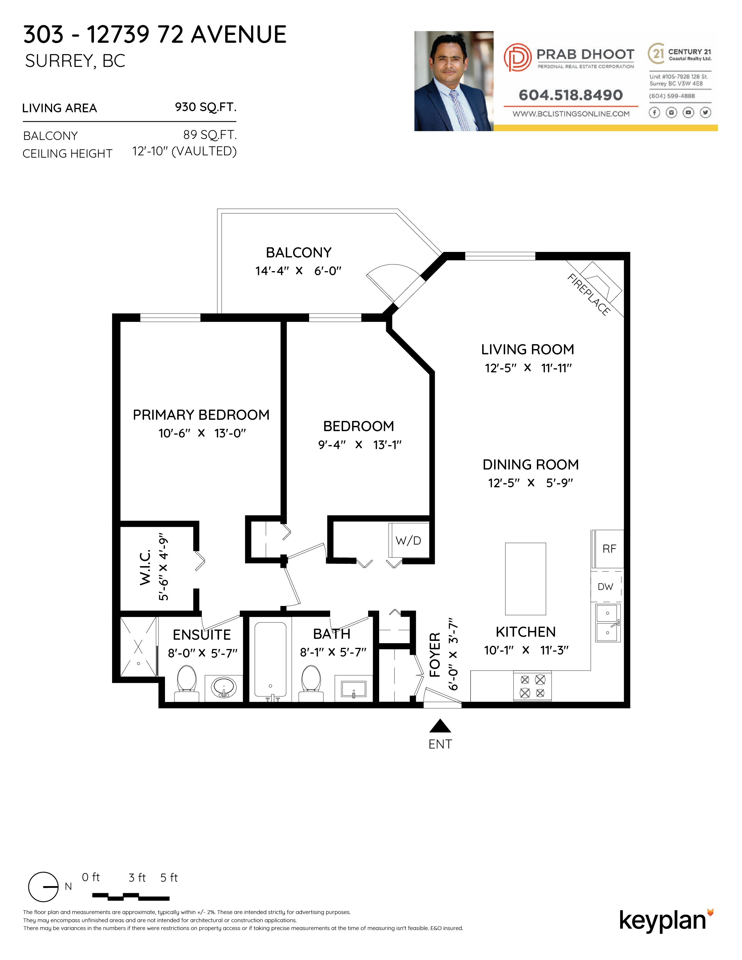 Prab Dhoot - Unit 303 - 12739 72 Avenue, Surrey, BC, Canada | Floor Plan 1