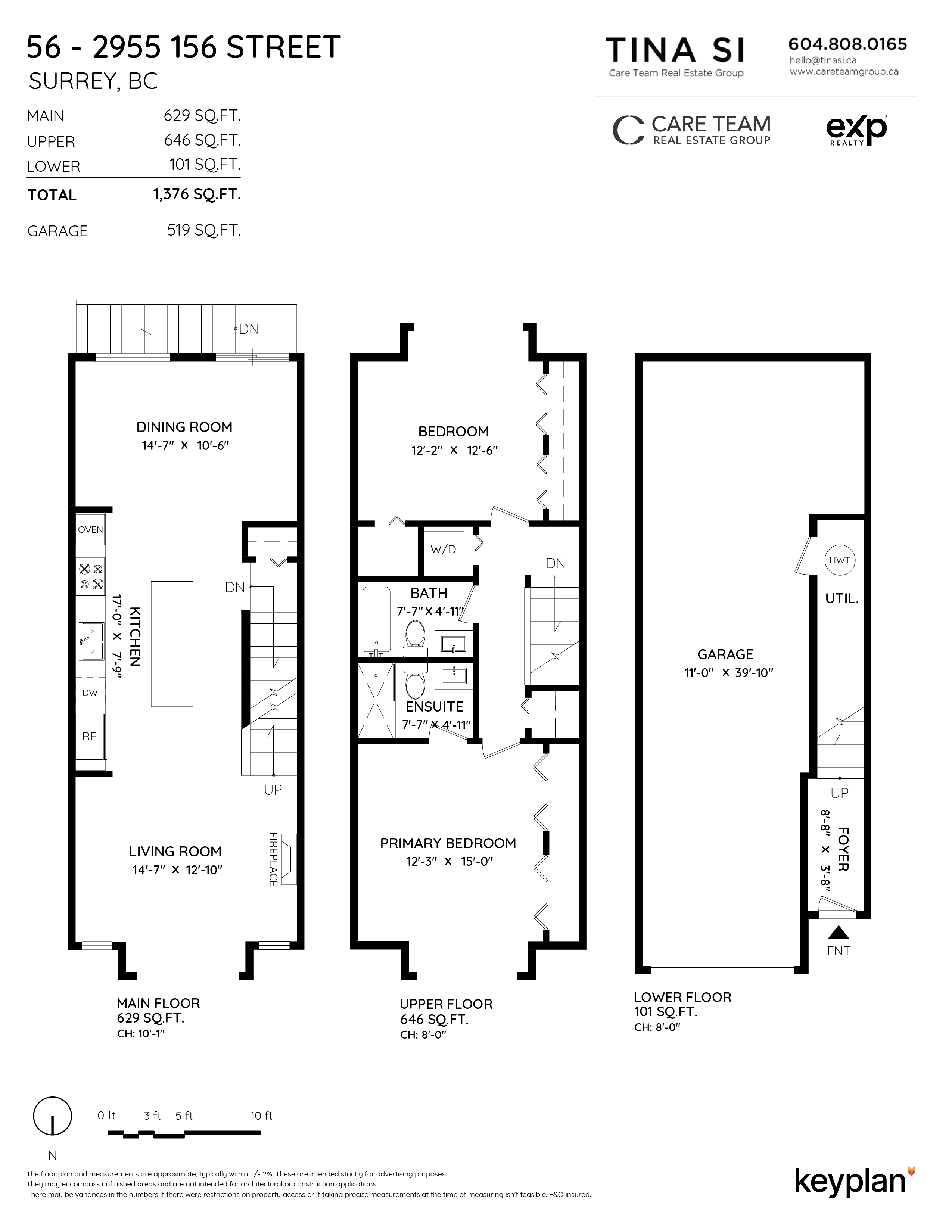 Care Team Real Estate Group - Unit 56 - 2955 156 Street, Surrey, BC, Canada | Floor Plan 1