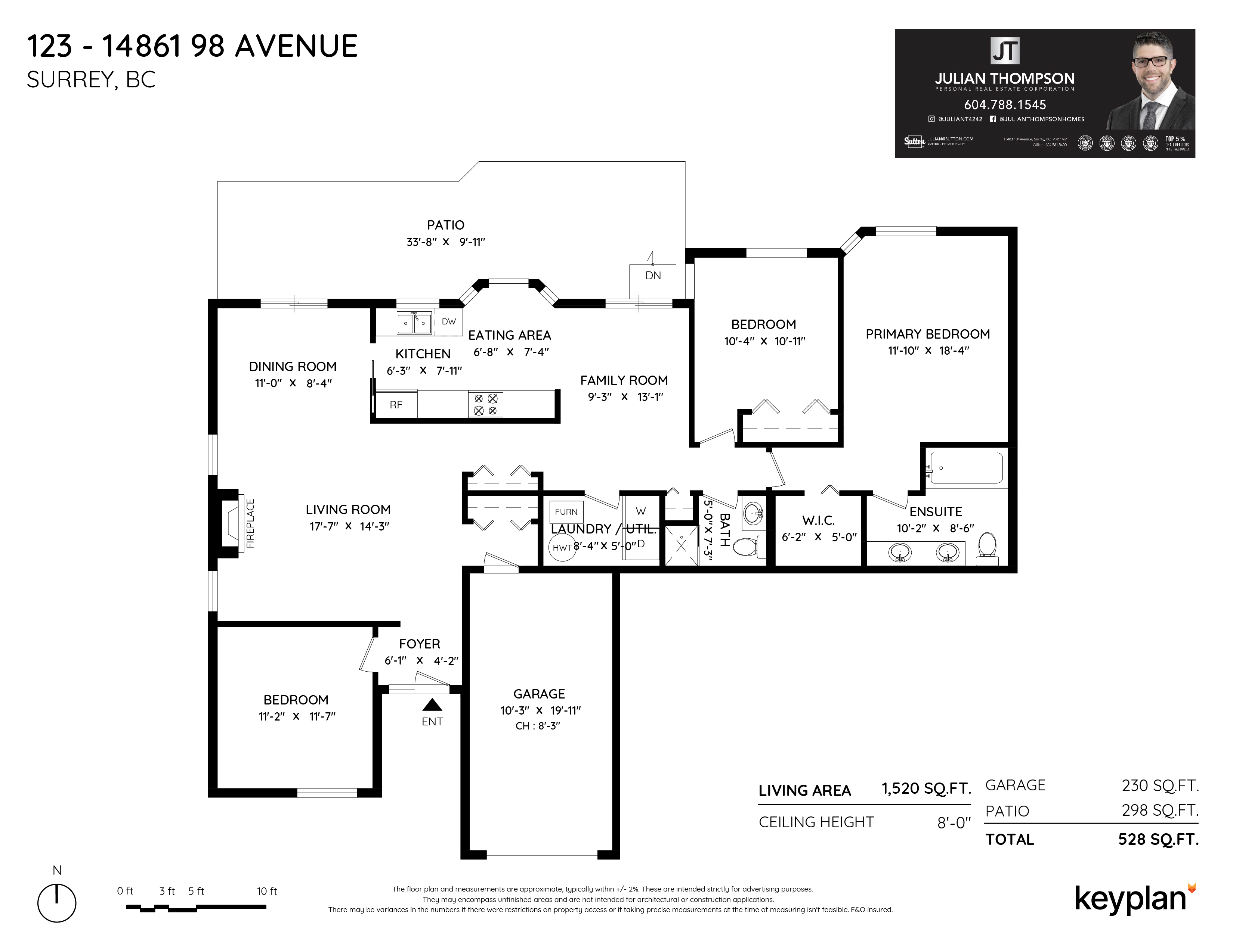 Julian Thompson - Unit 123 - 14861 98 Avenue, Surrey, BC, Canada | Floor Plan 1