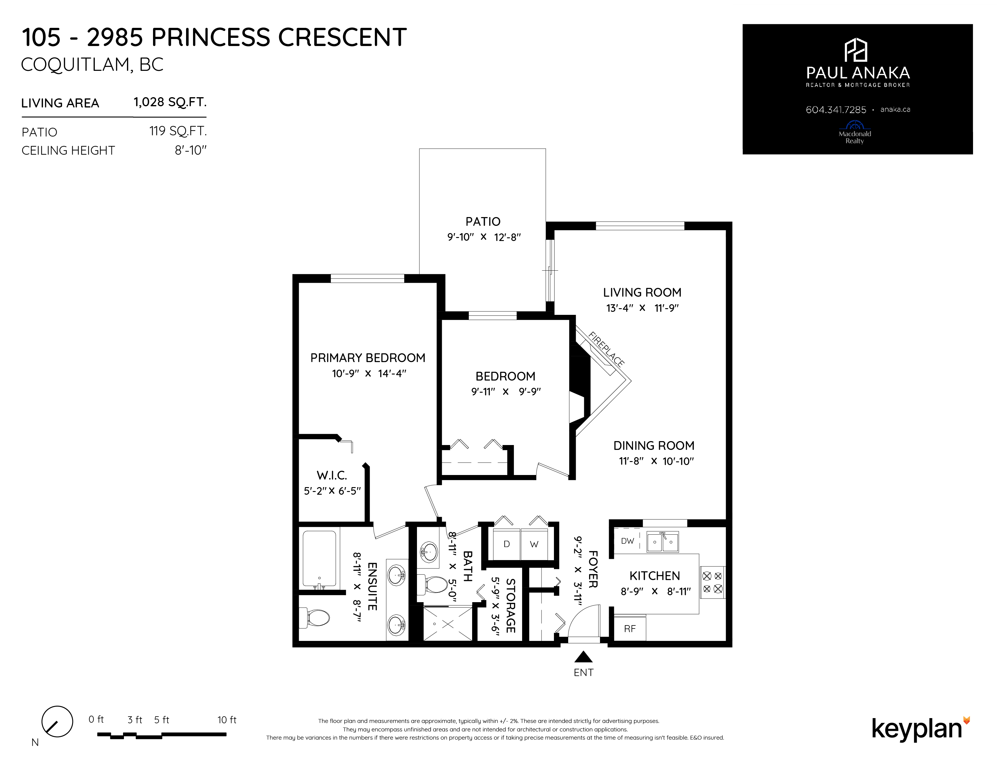 Paul Anaka - Unit 105 - 2985 Princess Crescent, Coquitlam, BC, Canada | Floor Plan 1