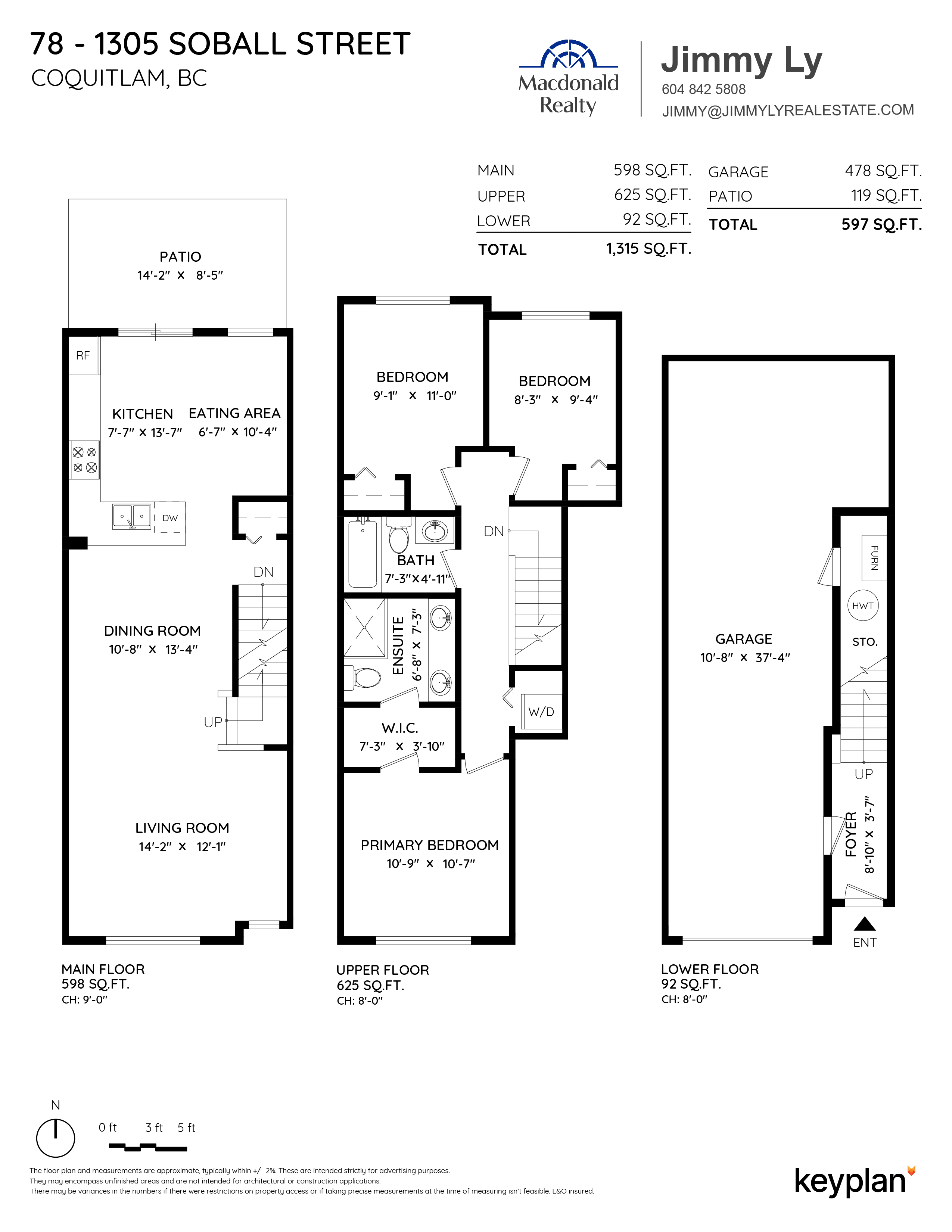Jimmy Ly - Unit 78 - 1305 Soball Street, Coquitlam, BC, Canada | Floor Plan 1