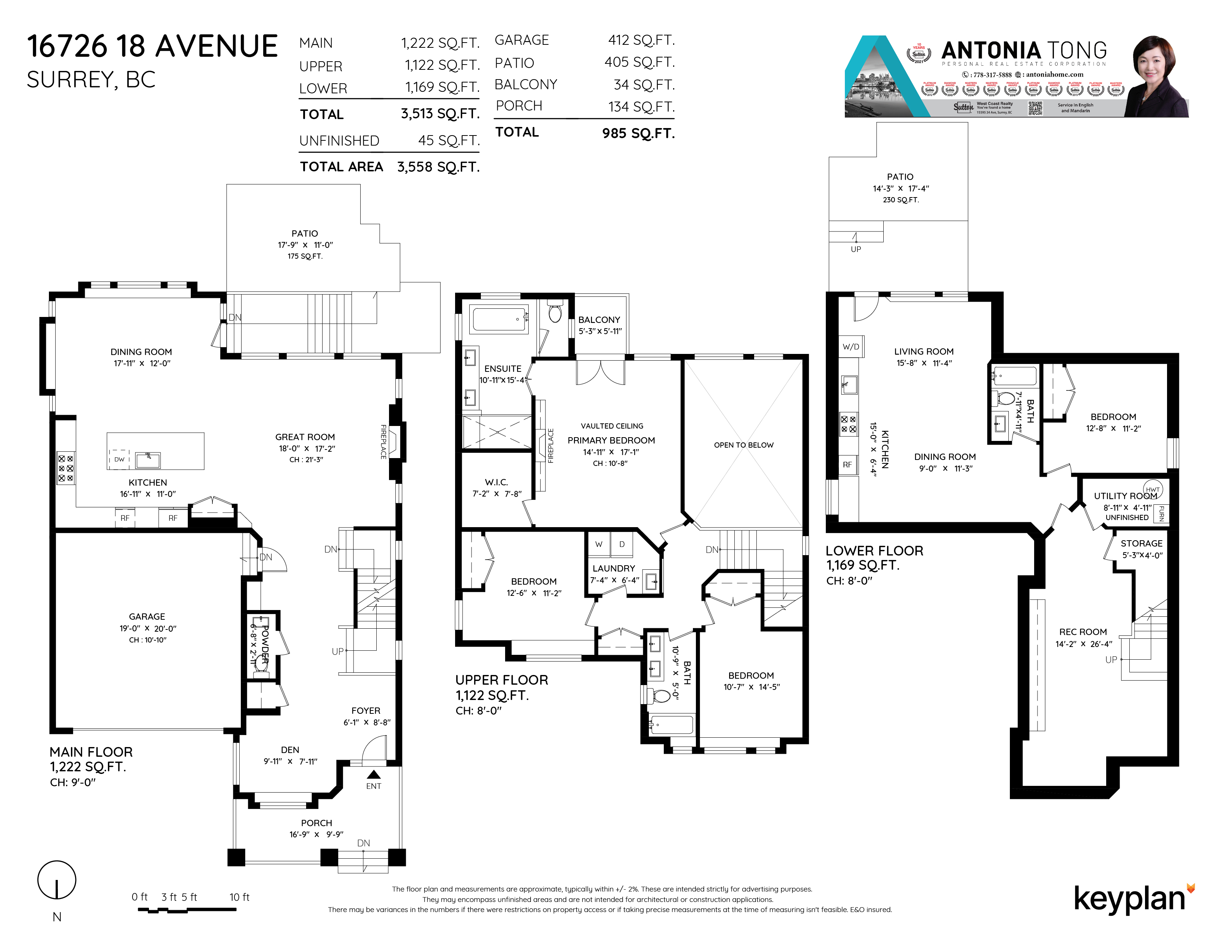 Antonia Tong - 16726 18 Avenue, Surrey, BC, Canada | Floor Plan 1