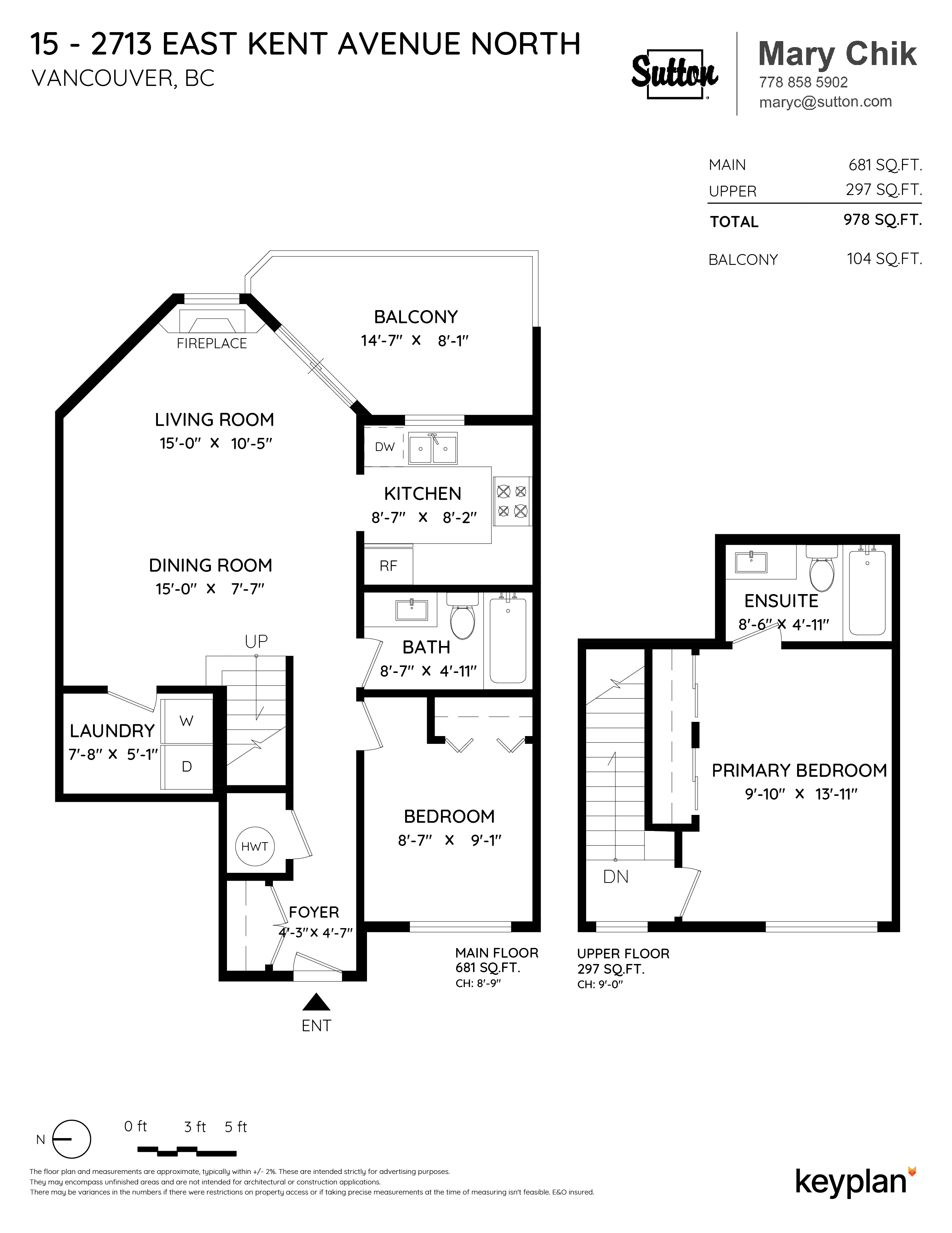 Mary Chik - Unit 15 - 2713 East Kent Avenue North, Vancouver, BC, Canada | Floor Plan 1