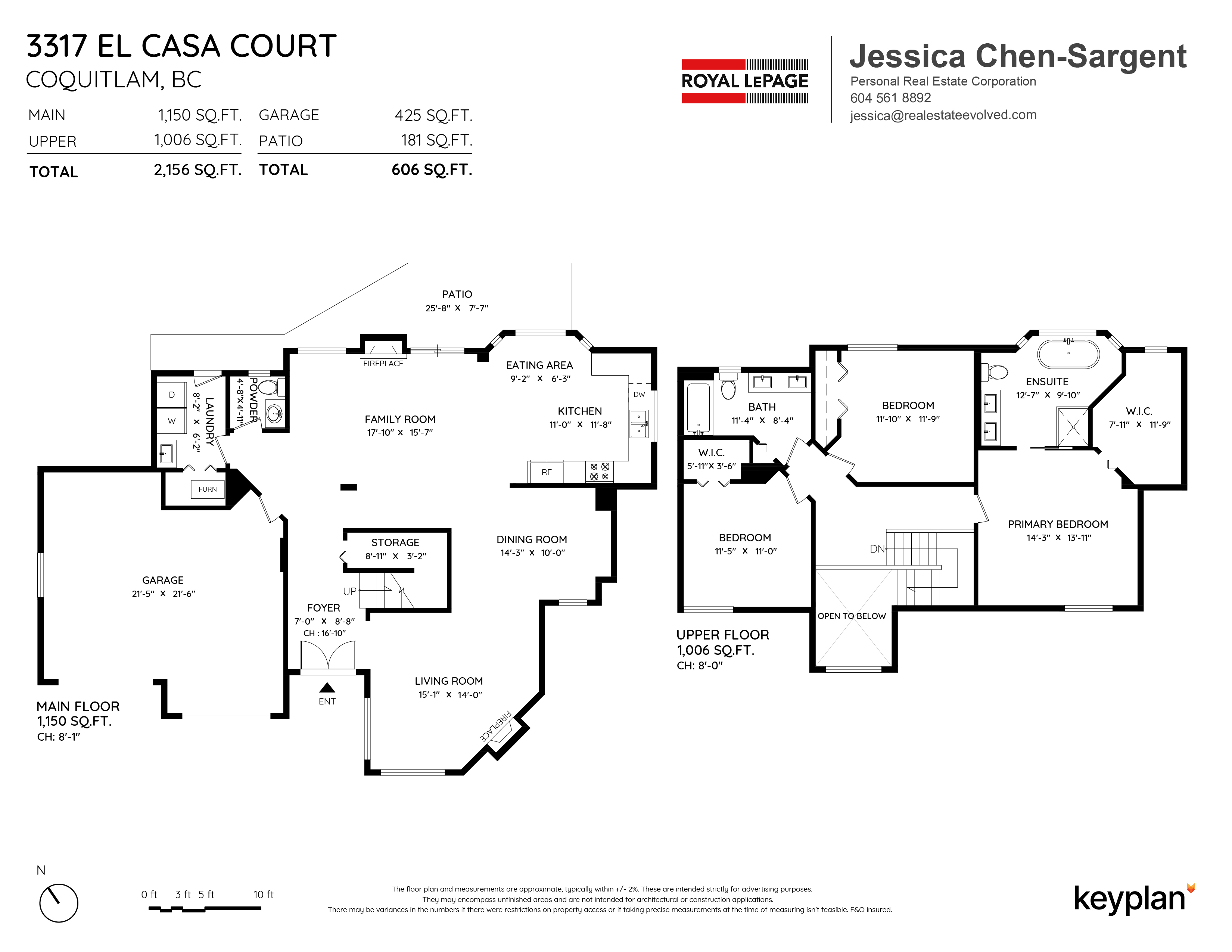 Jessica Chen-Sargent - 3317 El Casa Court, Coquitlam, BC, Canada | Floor Plan 1