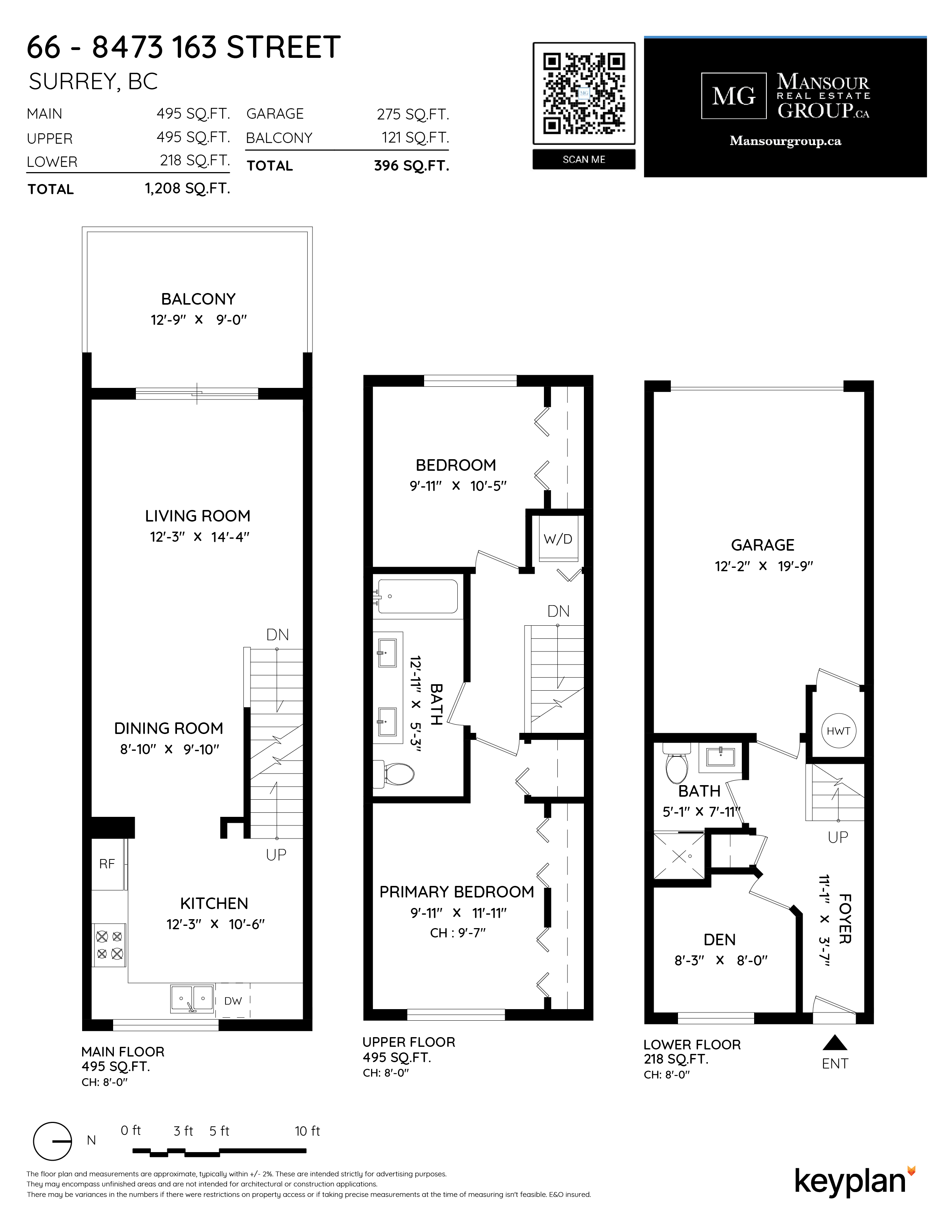 Mansour Group - Unit 66 - 8473 163 Street, Surrey, BC, Canada | Floor Plan 1
