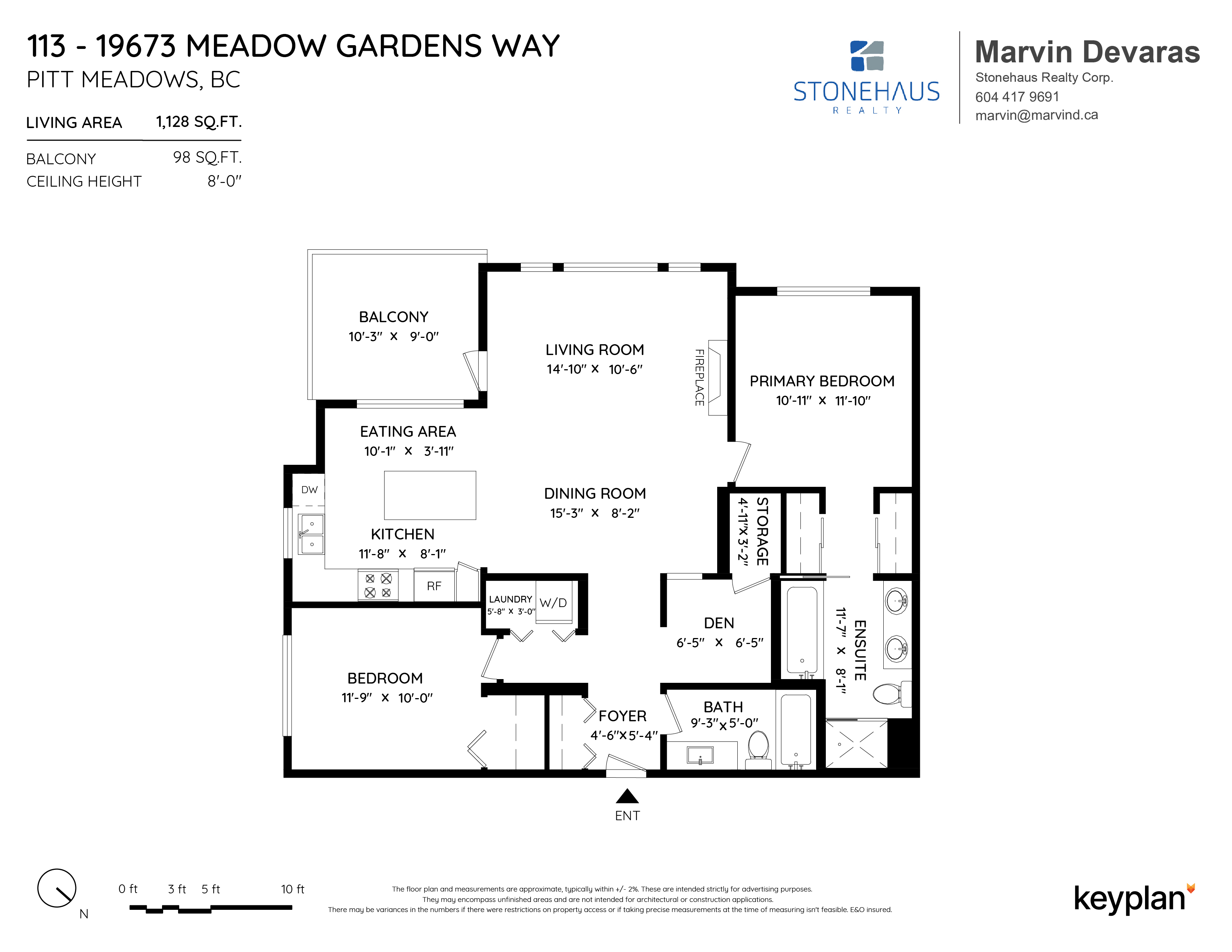 Marvin Devaras - Unit 113 - 19673 Meadow Gardens Way, Pitt Meadows, BC, Canada | Floor Plan 1