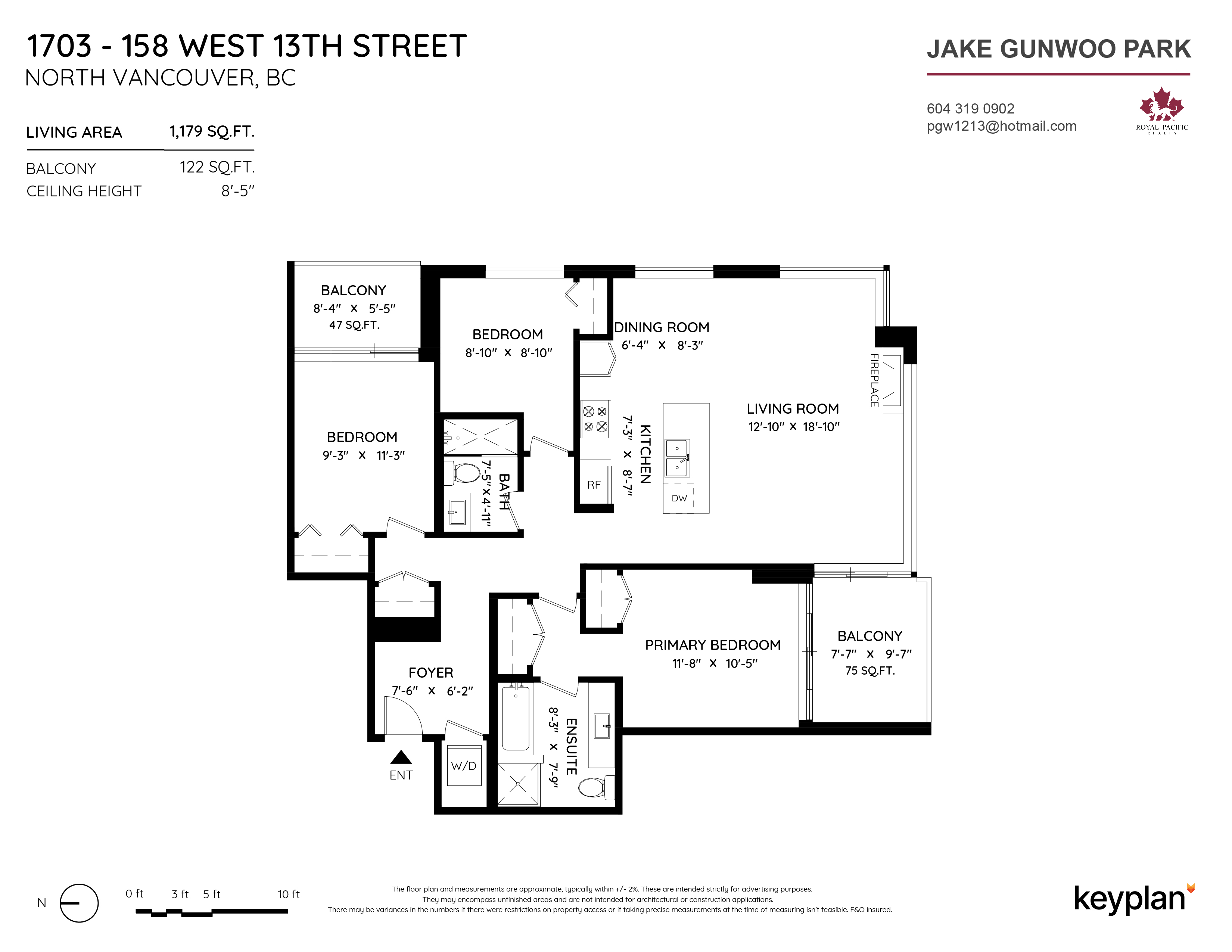 Jake Gunwoo Park - Unit 1703 - 158 13th Street West, North Vancouver, BC, Canada | Floor Plan 1