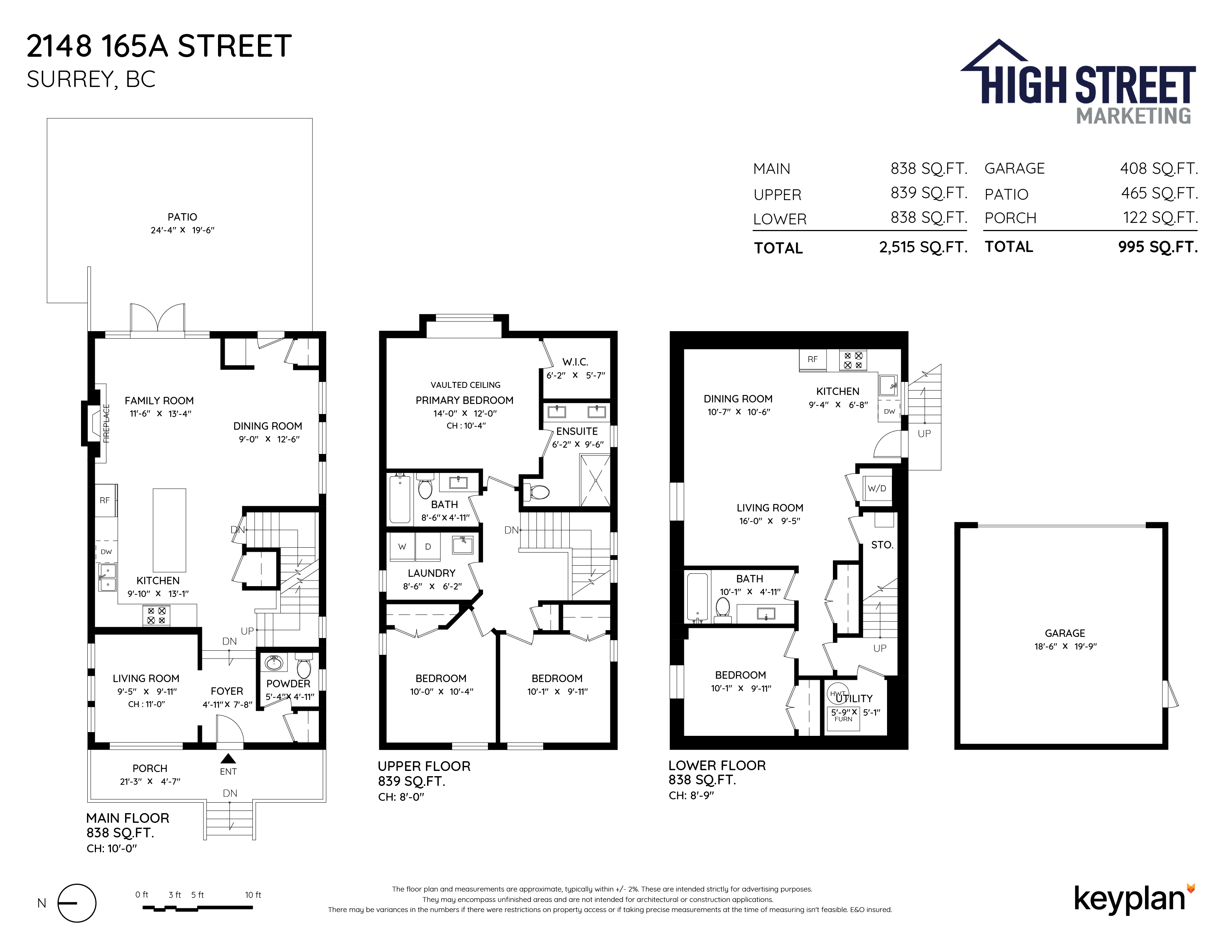 High Street Marketing - 2148 165A Street, Surrey, BC, Canada | Floor Plan 1