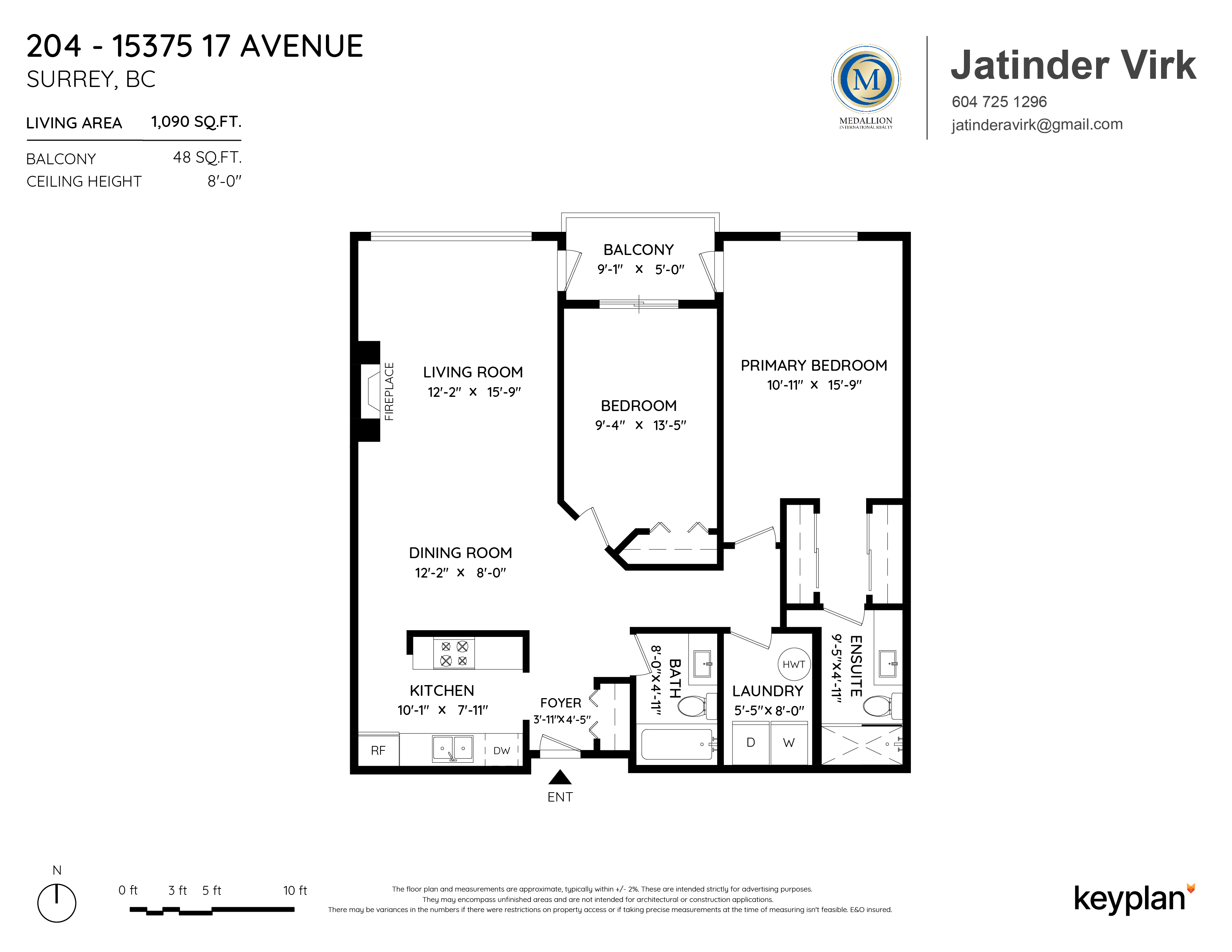 Jatinder Virk - Unit 204 - 15375 17 Avenue, Surrey, BC, Canada | Floor Plan 1