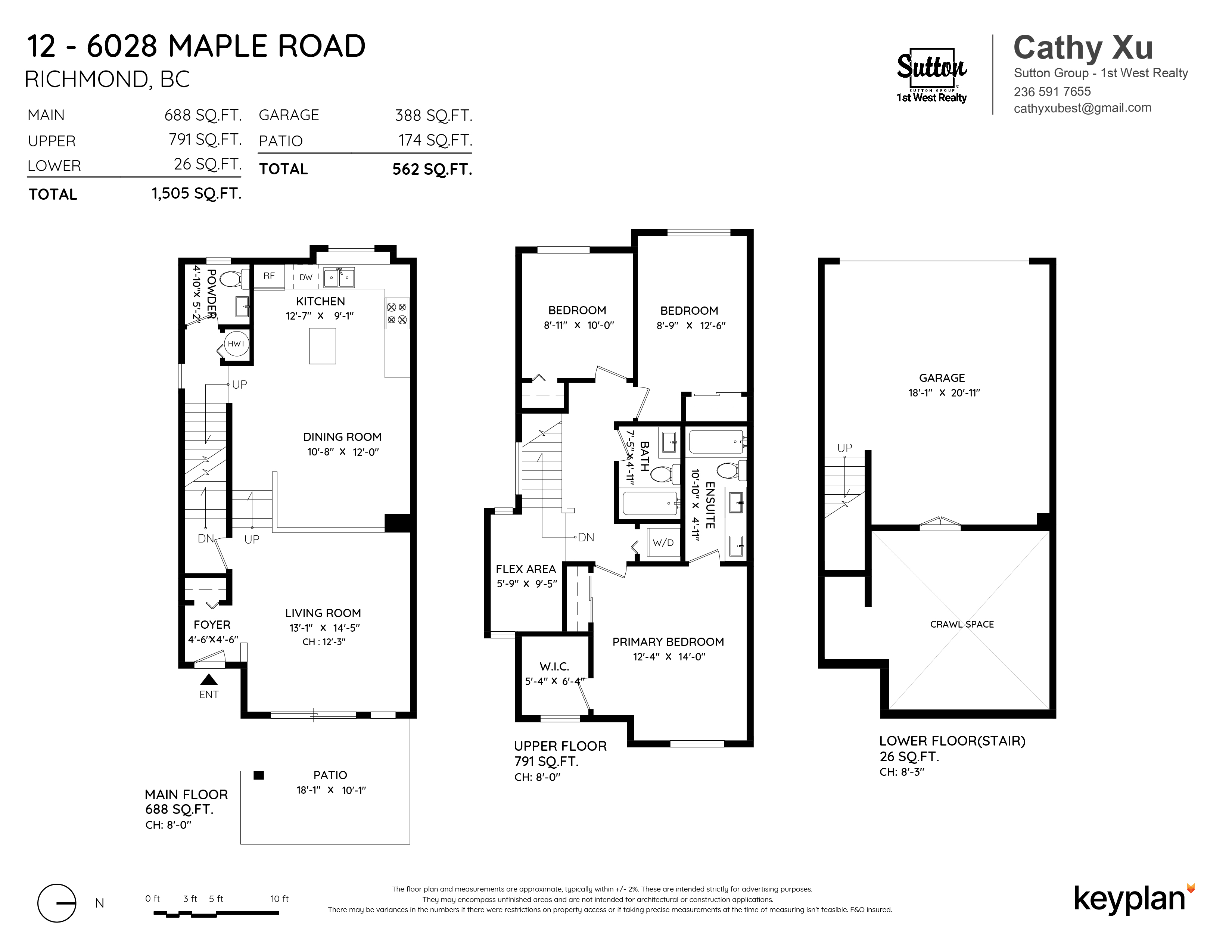 Cathy Xu - Unit 12 - 6028 Maple Road, Richmond, BC, Canada | Floor Plan 1