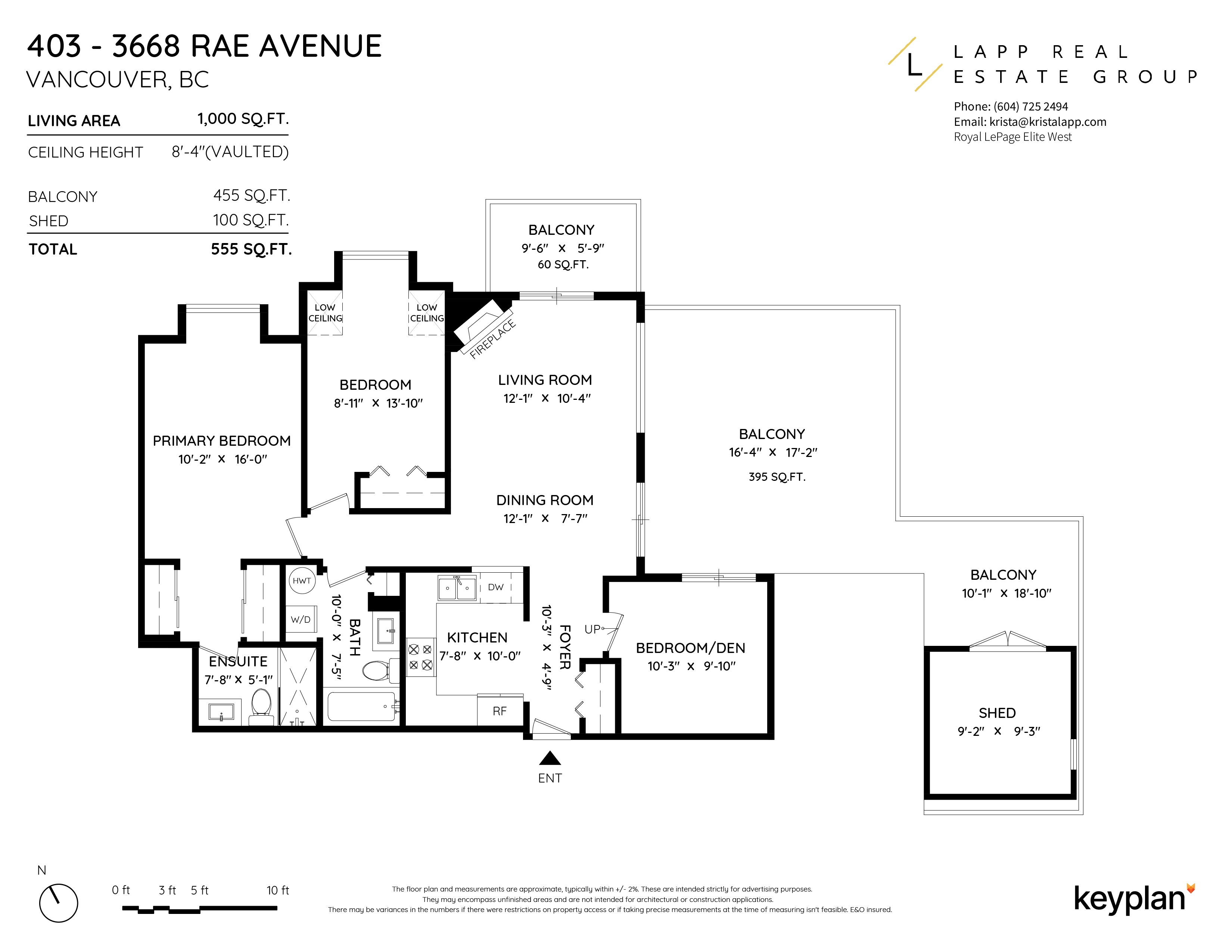 Krista Lapp - Unit 403 - 3668 Rae Avenue, Vancouver, BC, Canada | Floor Plan 1
