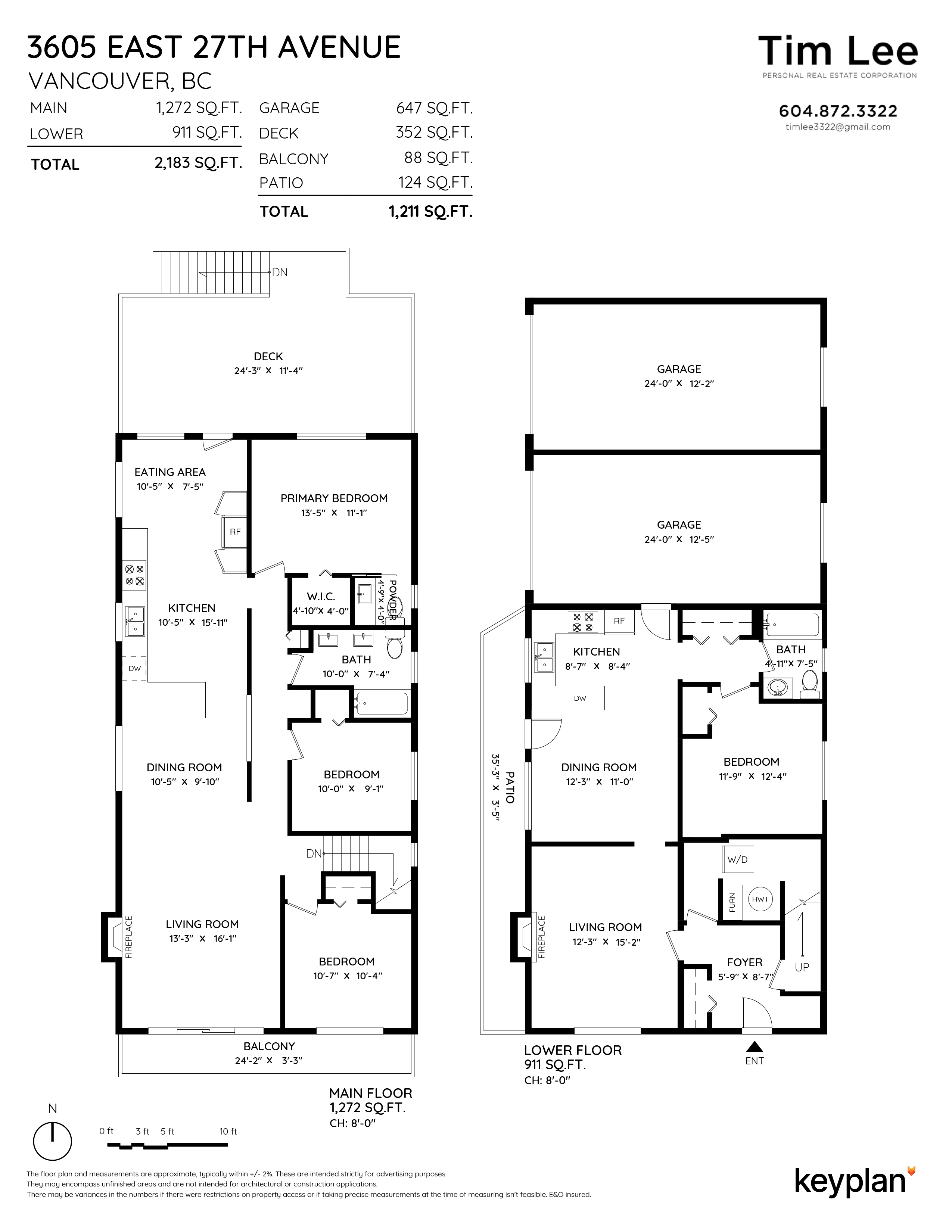 Tim Lee - 3605 East 27th Avenue, Vancouver, BC, Canada | Floor Plan 1
