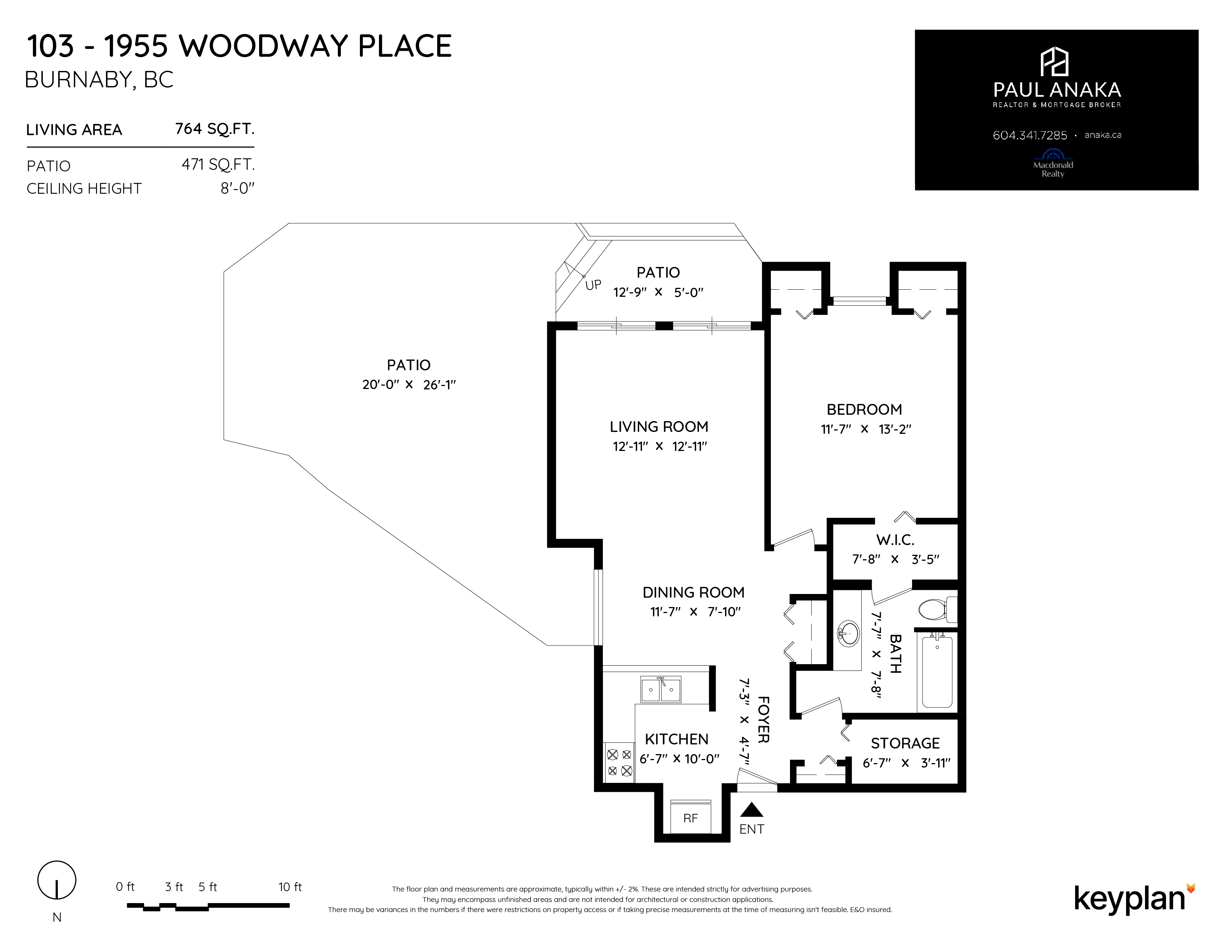 Paul Anaka - Unit 103 - 1955 Woodway Place, Burnaby, BC, Canada | Floor Plan 1