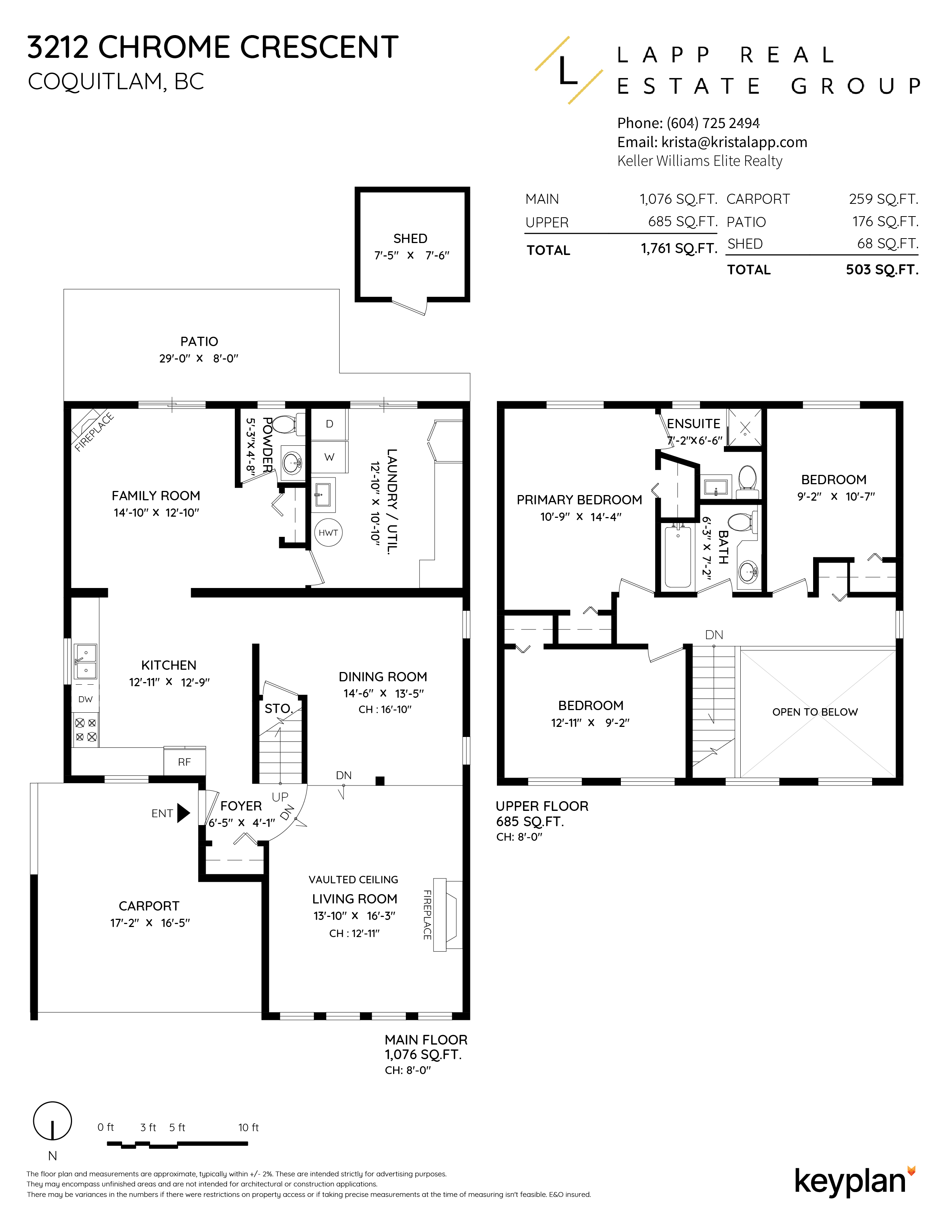 Krista Lapp - 3212 Chrome Crescent, Coquitlam, BC, Canada | Floor Plan 1