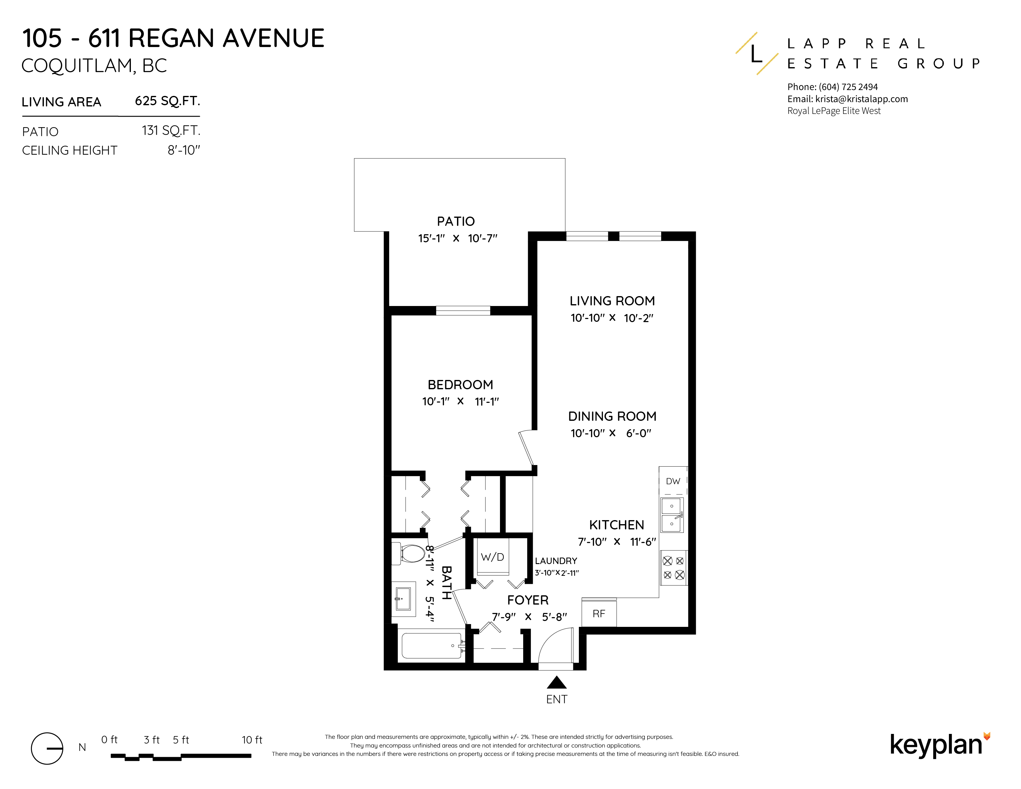 Krista Lapp - Unit 105 - 611 Regan Avenue, Coquitlam, BC, Canada | Floor Plan 1