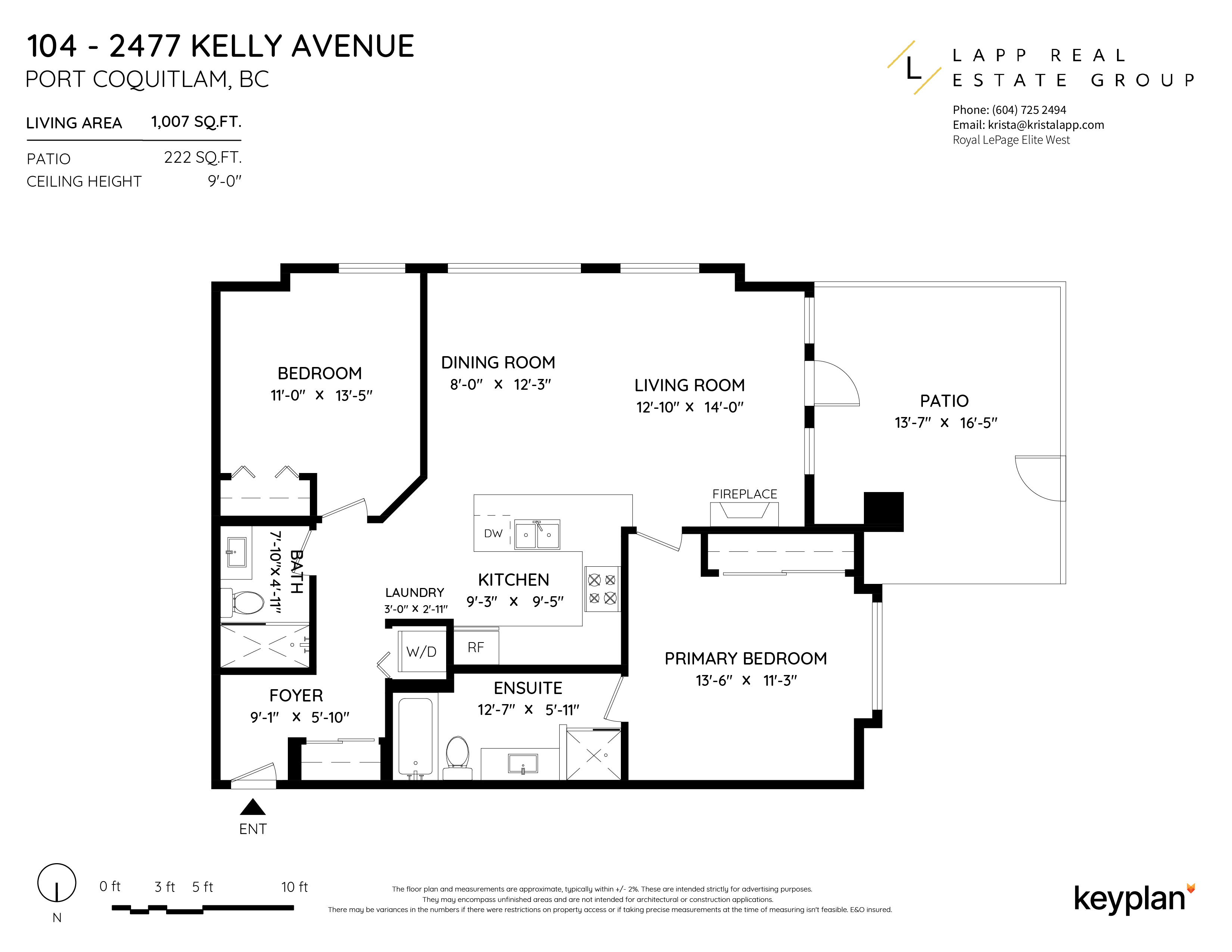 Krista Lapp - Unit 104 - 2477 Kelly Avenue, Port Coquitlam, BC, Canada | Floor Plan 1