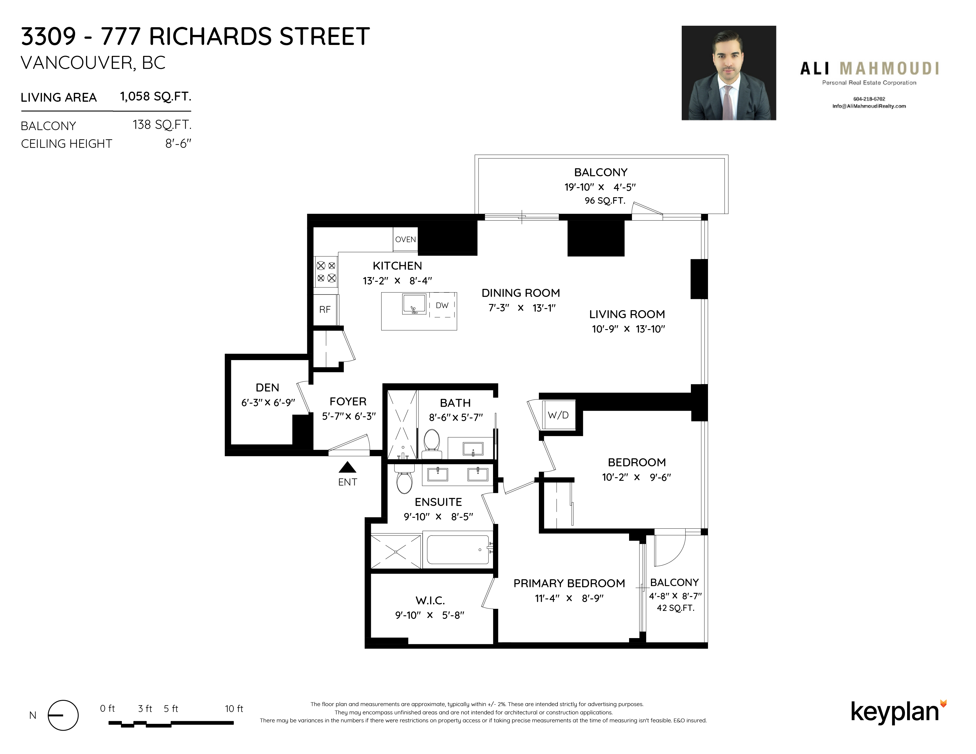 Ali Mahmoudi - Unit 3309 - 777 Richards Street, Vancouver, BC, Canada | Floor Plan 1