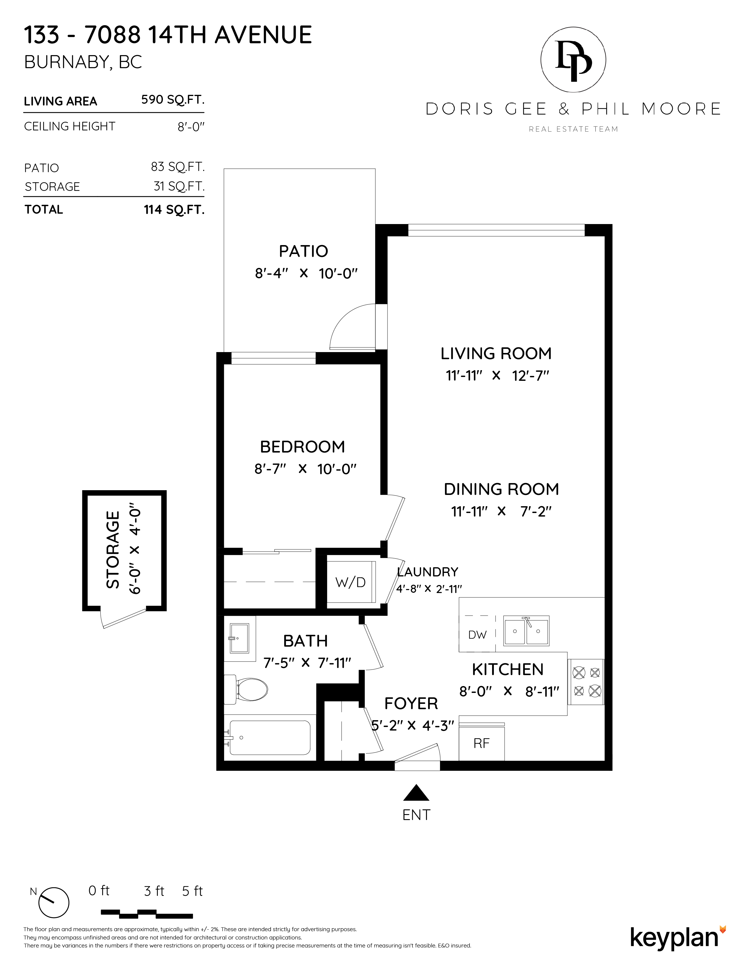 Doris Gee & Phil Moore - Unit 133 - 7088 14th Avenue, Burnaby, BC, Canada | Floor Plan 1