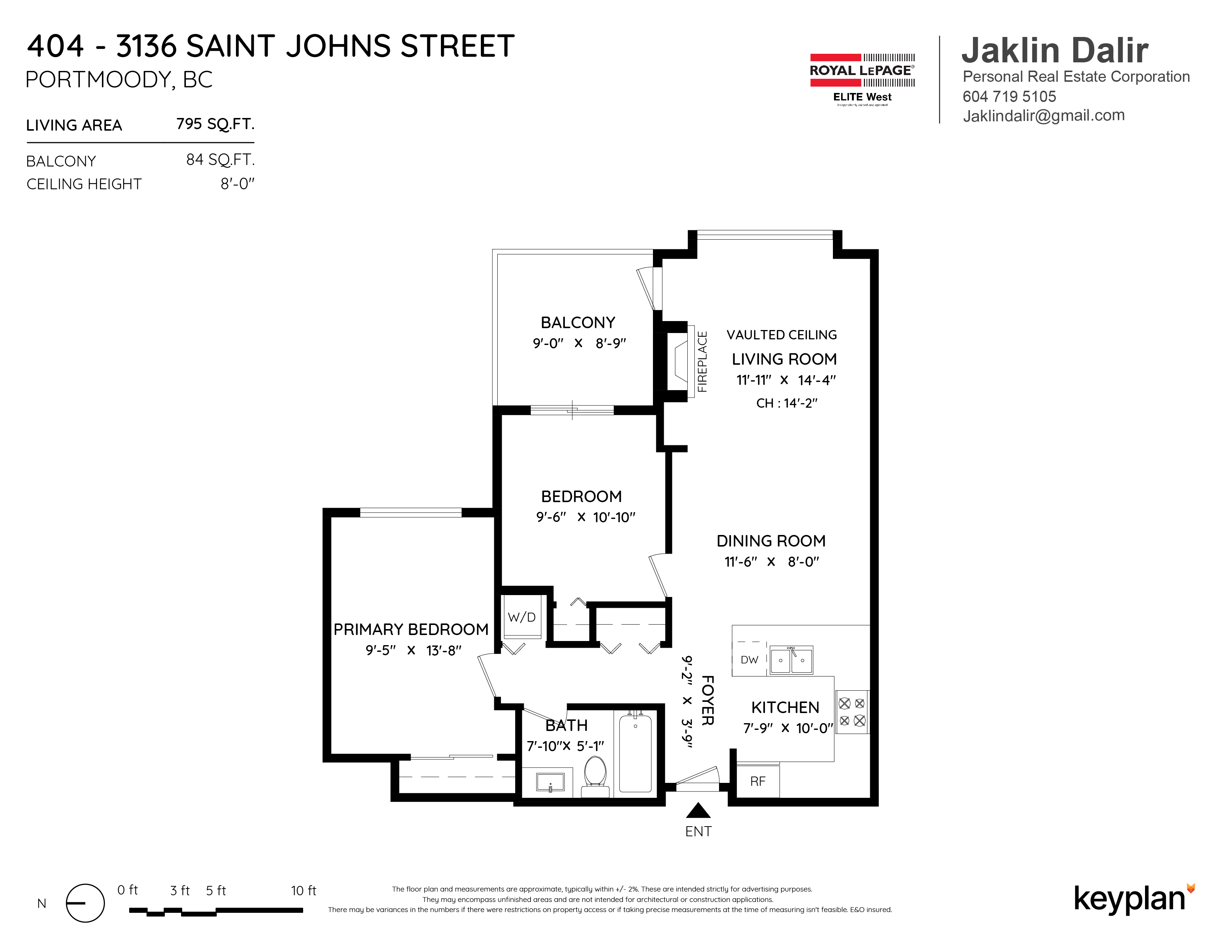 Jaklin Dalir - Unit 404 - 3136 St Johns Street, Port Moody, BC, Canada | Floor Plan 1