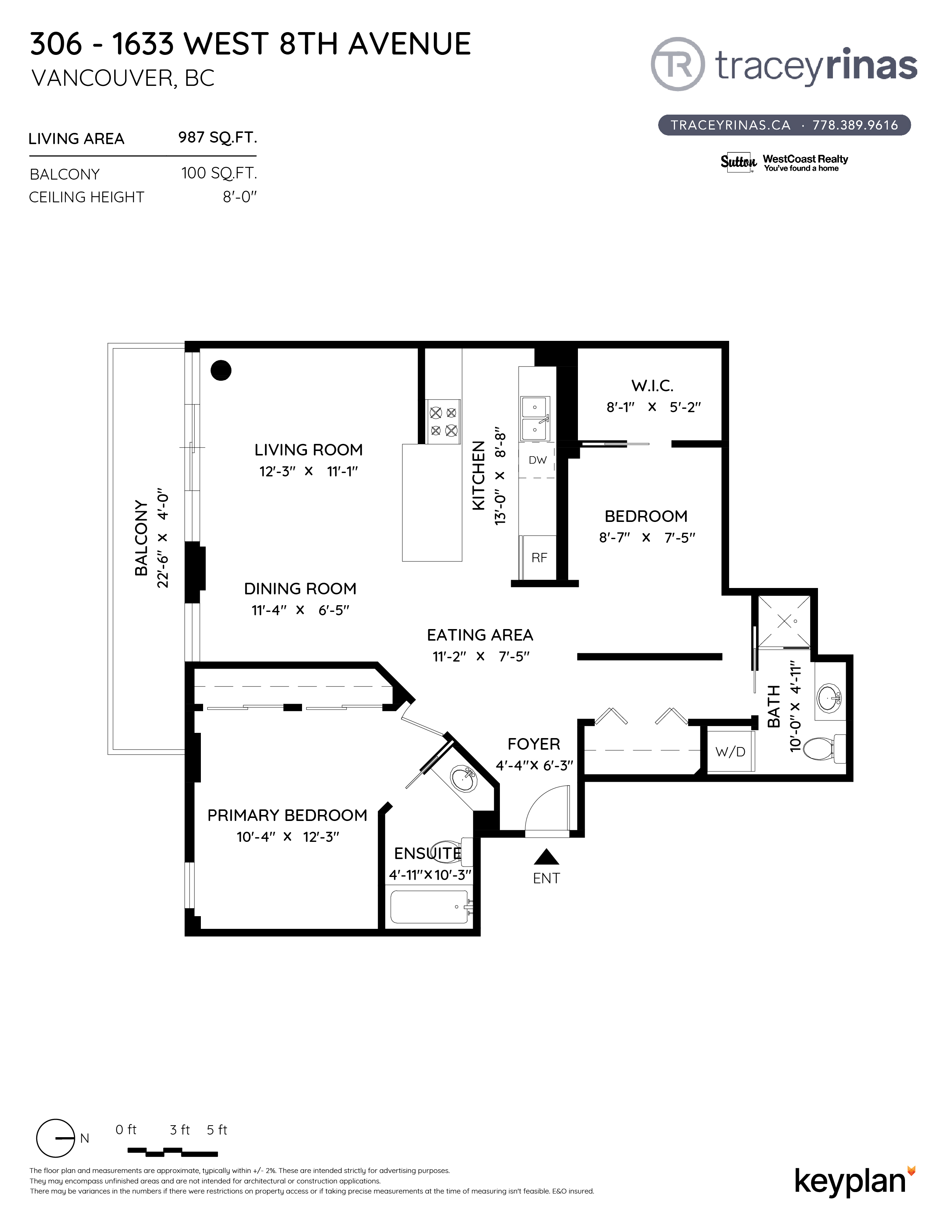 Tracey Rinas - Unit 306 - 1633 West 8th Avenue, Vancouver, BC, Canada | Floor Plan 1