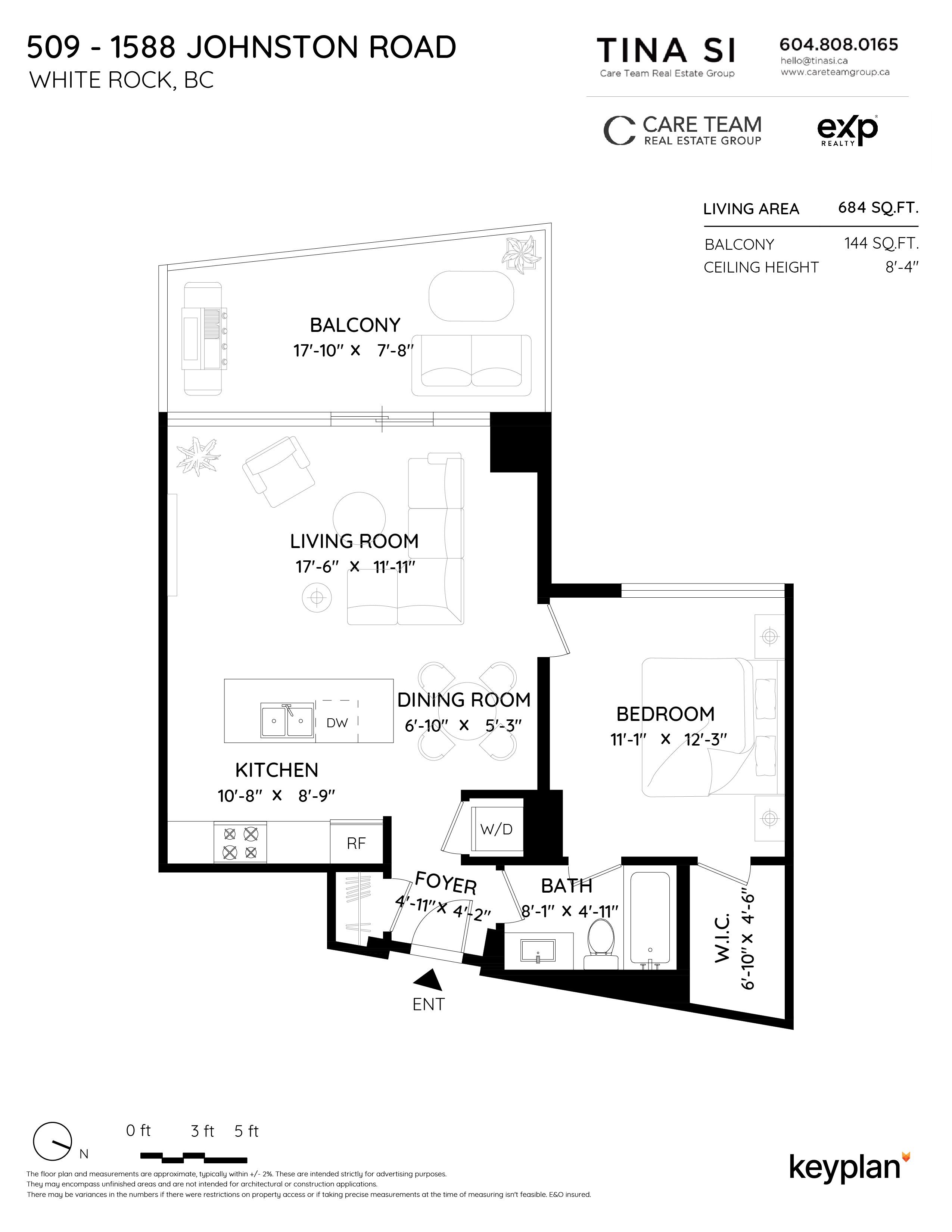 Care Team Real Estate Group - Unit 509 - 1588 Johnston Road, White Rock, BC, Canada | Floor Plan 1