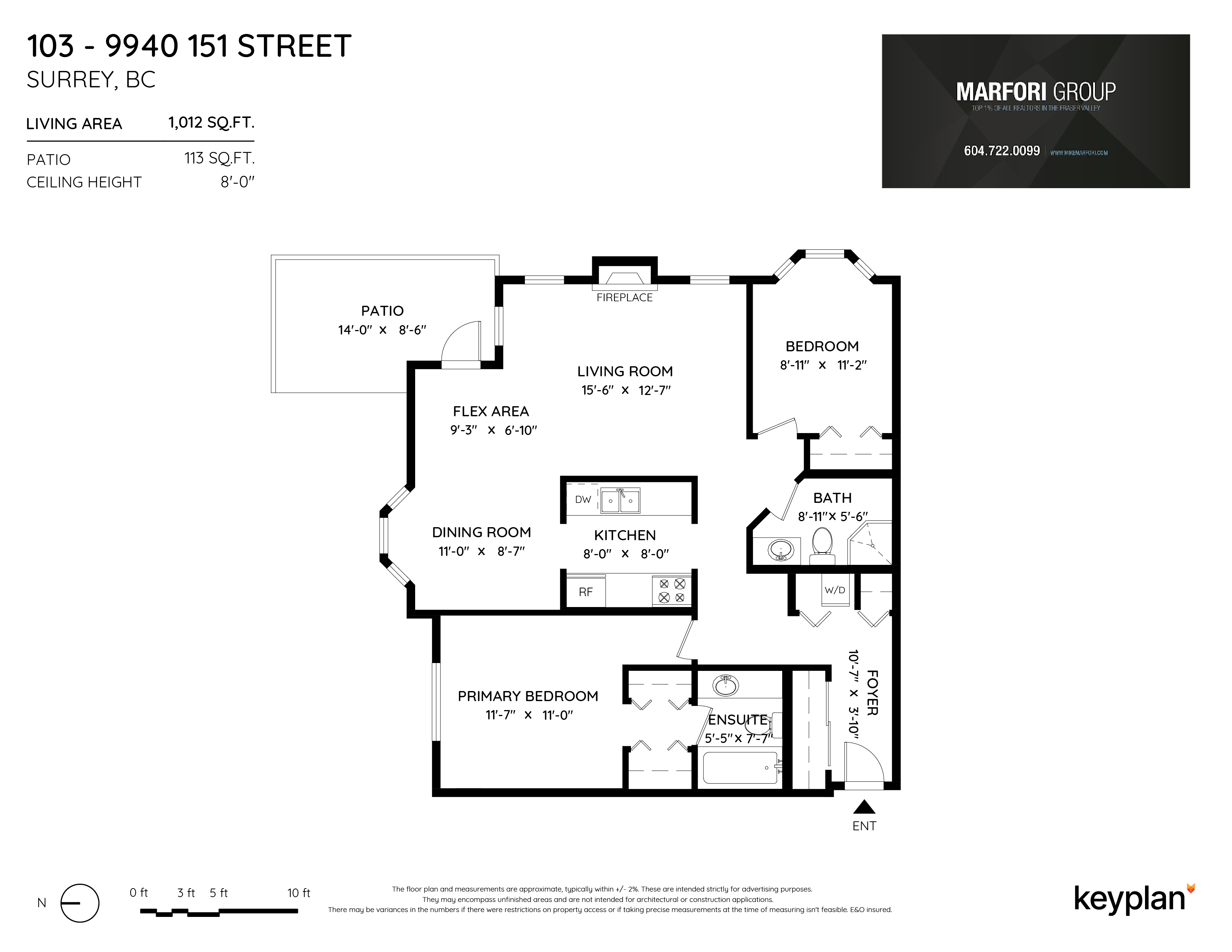 MARFORI GROUP - Unit 103 - 9940 151 Street, Surrey, BC, Canada | Floor Plan 1
