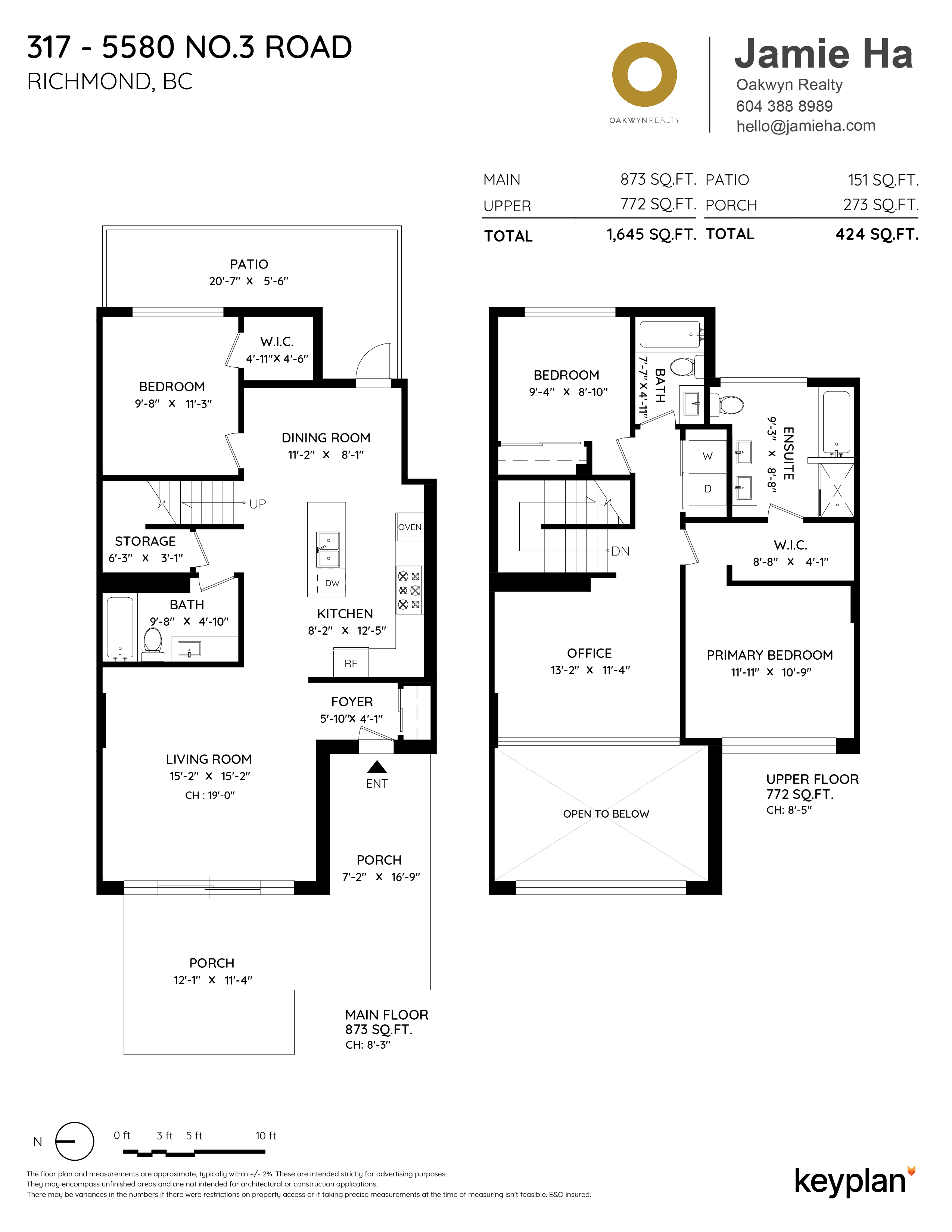 Jamie Ha - Unit 317 - 5580 No. 3 Road, Richmond, BC, V6X 0R8 Canada | Floor Plan 1