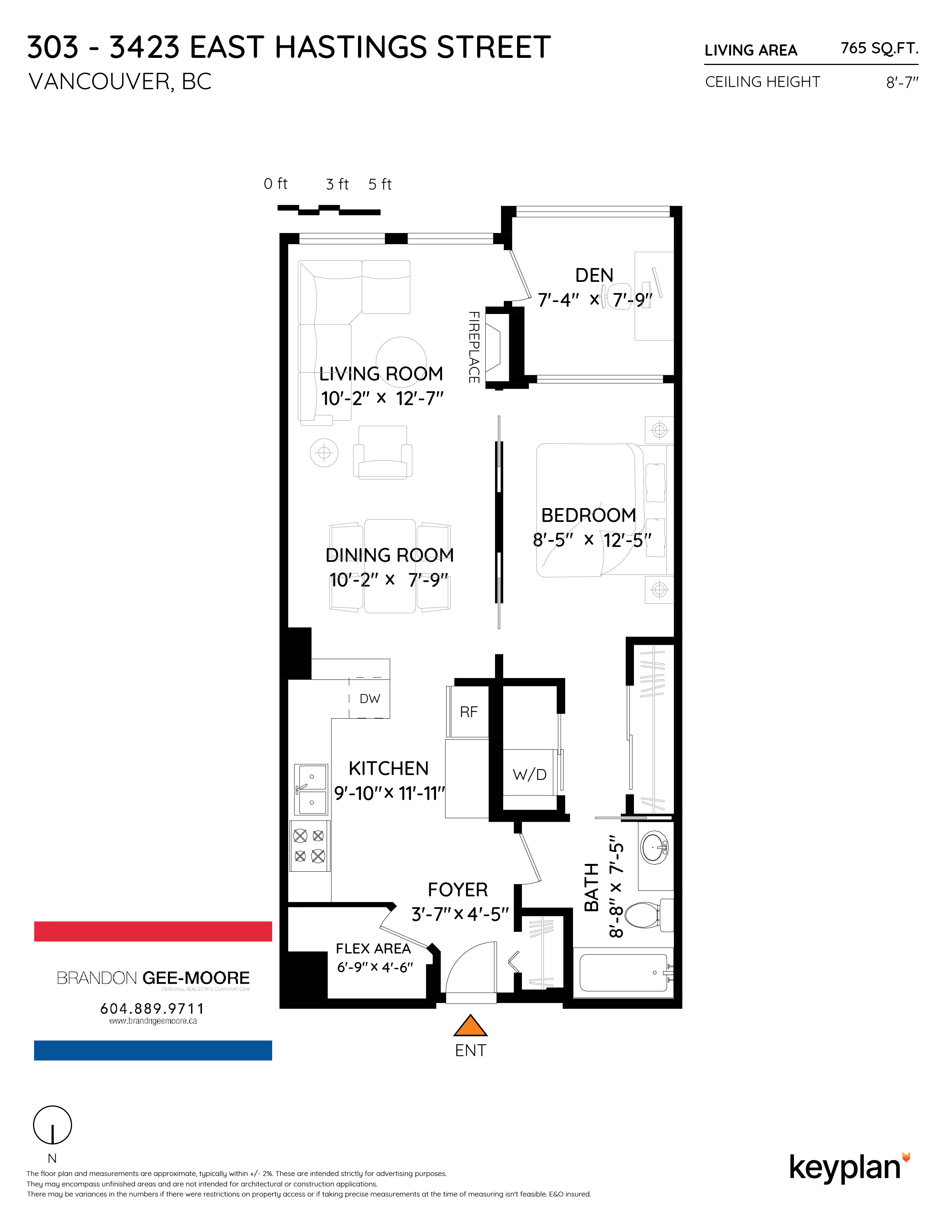 Brandon Gee-Moore - Unit 303 - 3423 East Hastings Street, Vancouver, BC, Canada | Floor Plan 1