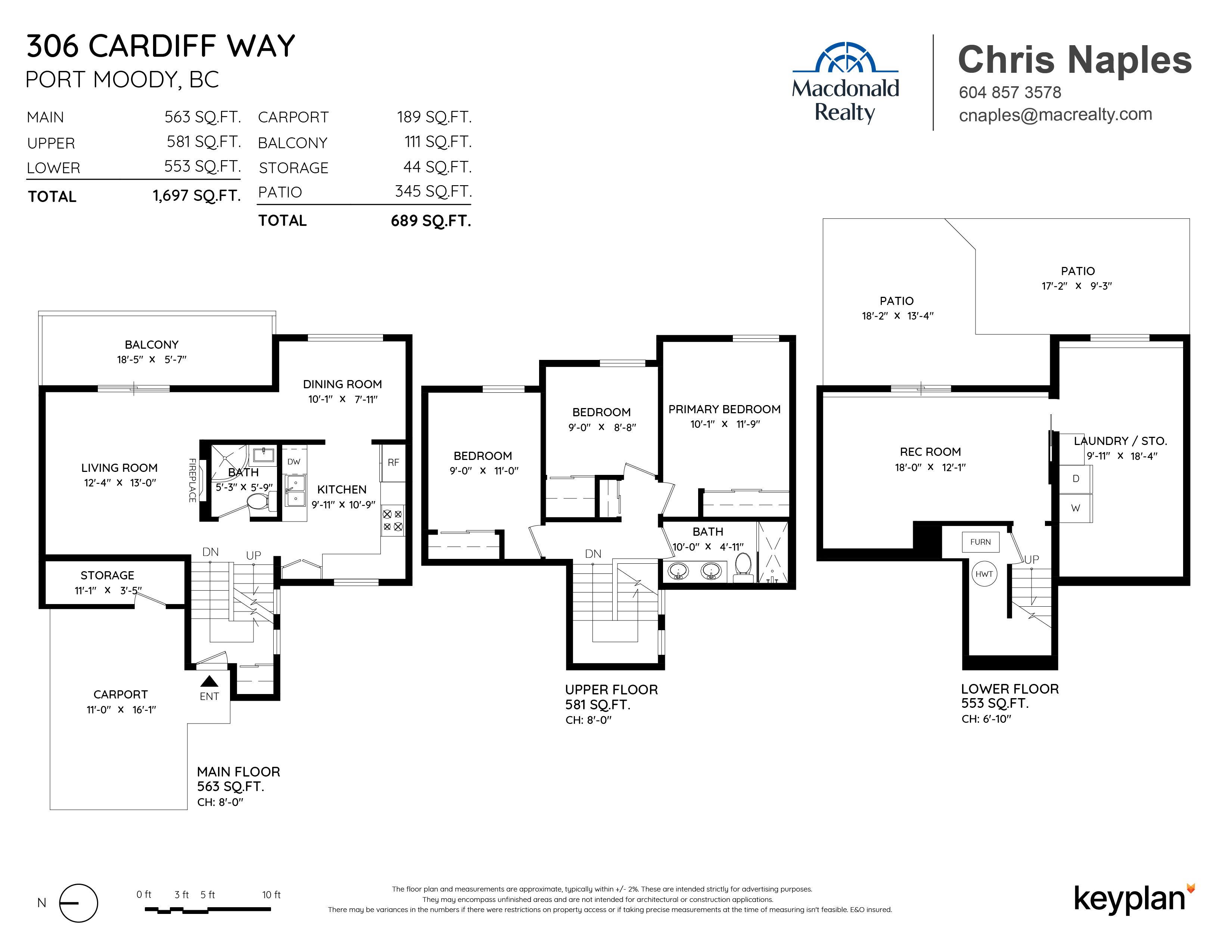 Chris Naples - 306 Cardiff Way, Port Moody, BC, Canada | Floor Plan 1