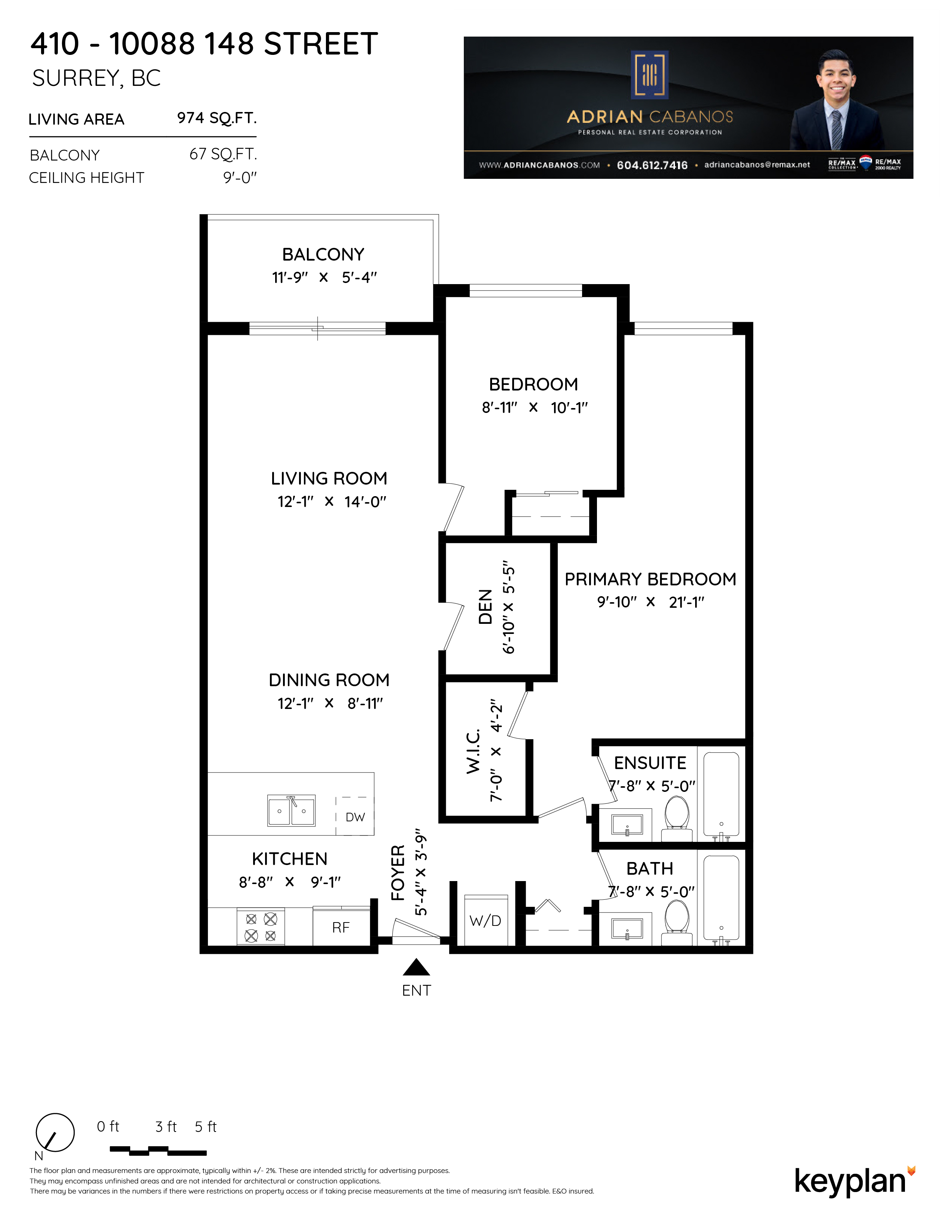 Adrian Cabanos - Unit 410 - 10088 148 Street, Surrey, BC, Canada | Floor Plan 1