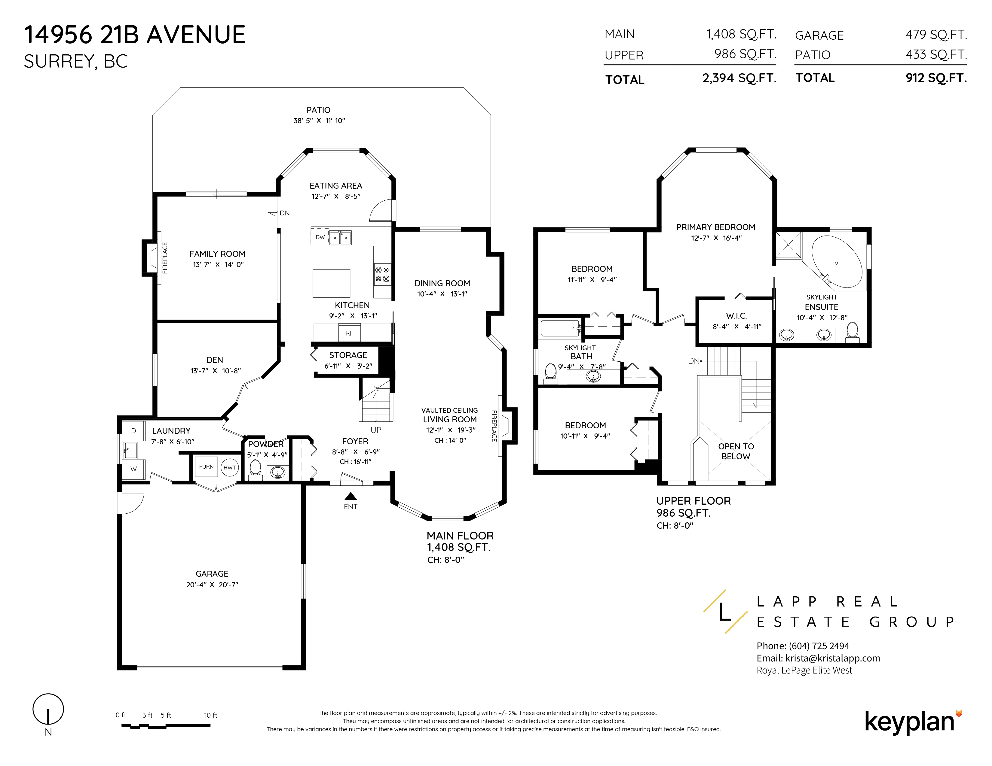 Krista Lapp - 14956 21B Avenue, Surrey, BC, Canada | Floor Plan 1