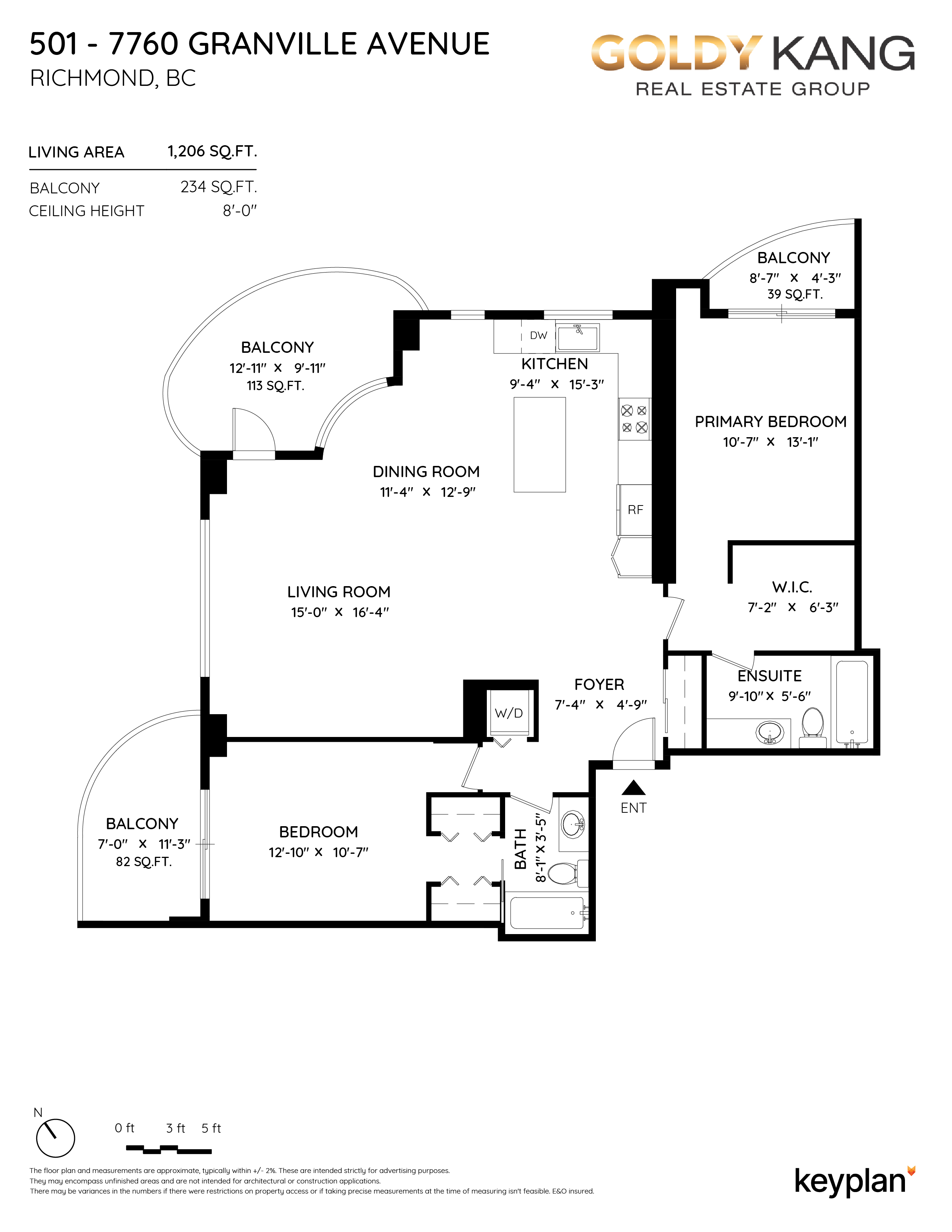 Goldy Kang - Unit 501 - 7760 Granville Avenue, Richmond, BC, V6Y 4B9 Canada | Floor Plan 1