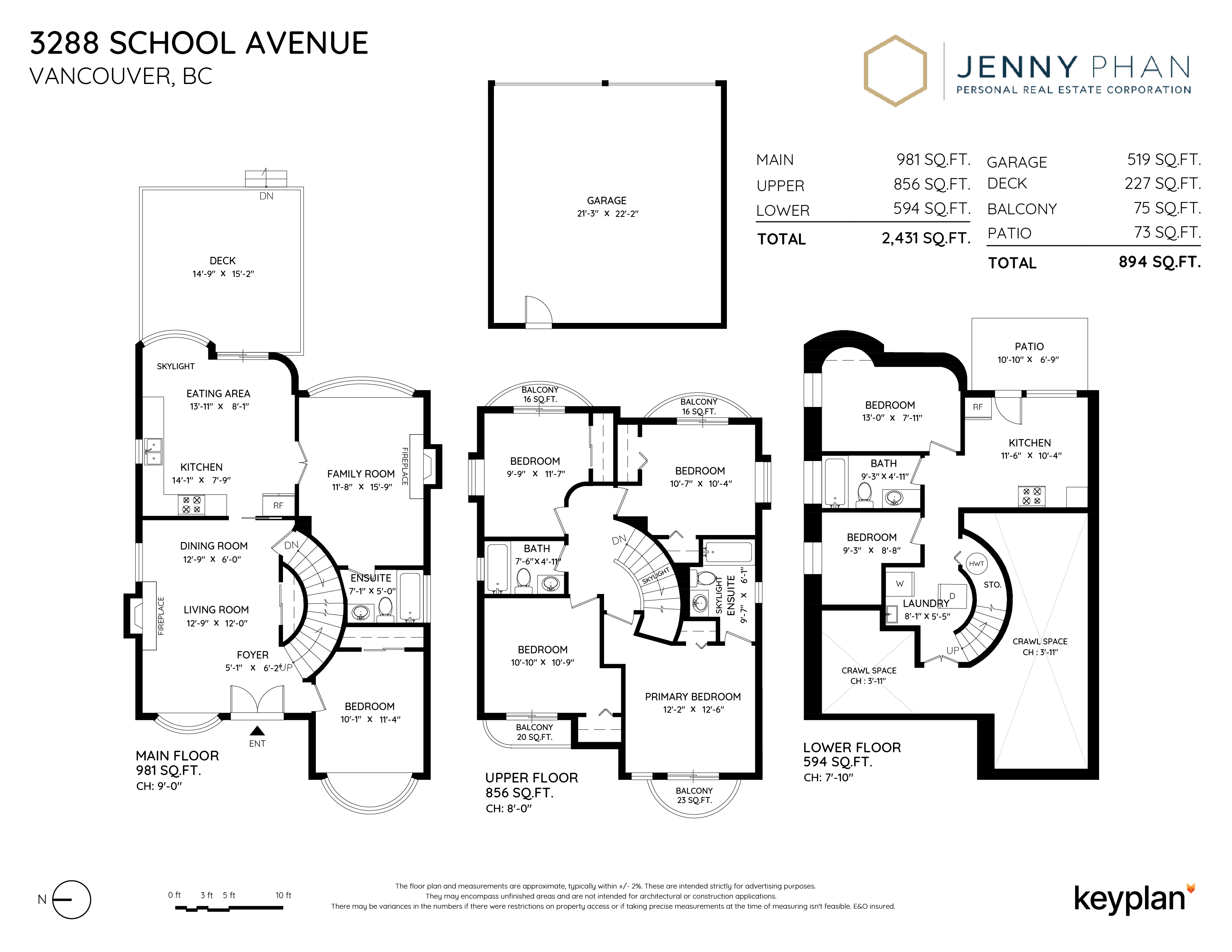 Jenny Phan - 3288 School Avenue, Vancouver, BC, Canada | Floor Plan 1