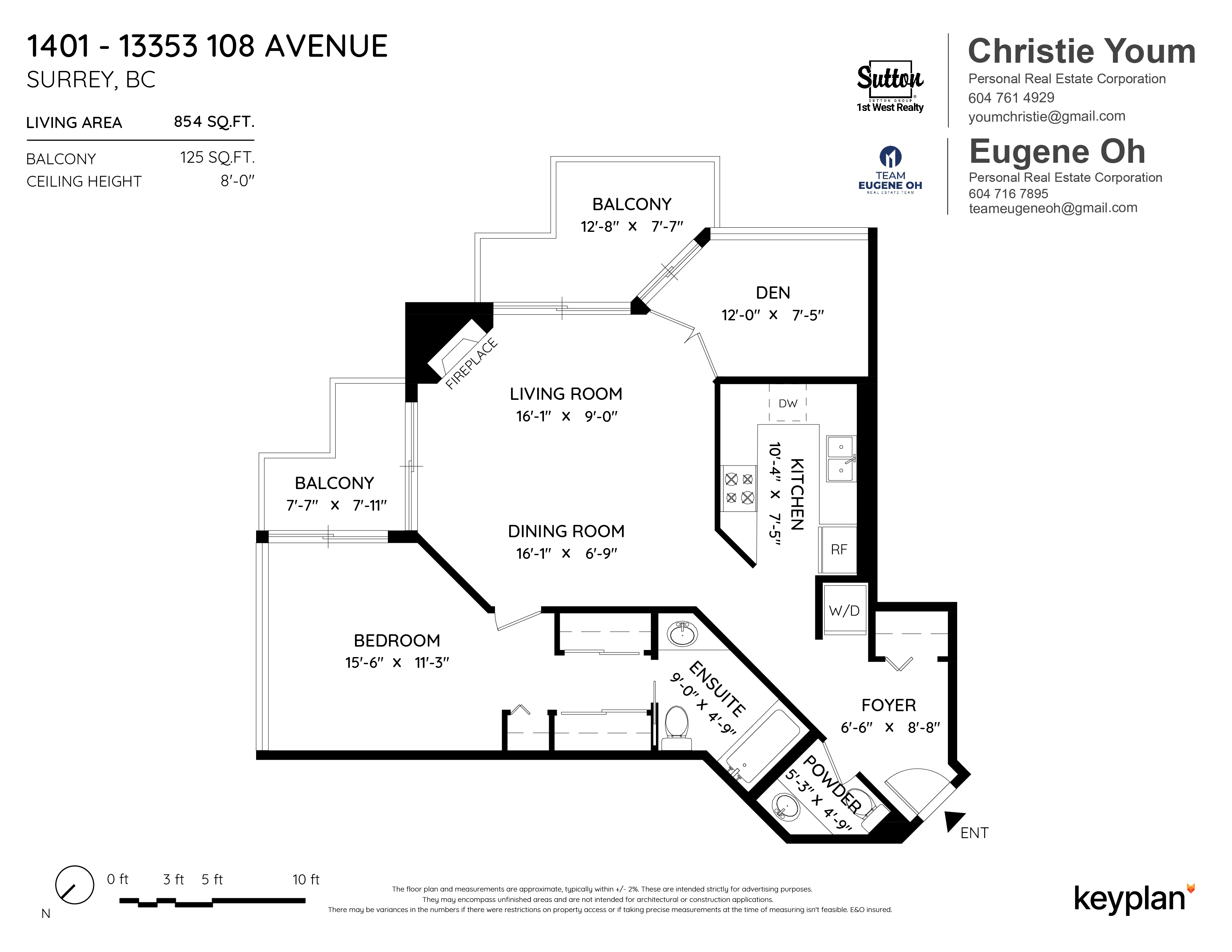 Eugene Oh - Unit 1401 - 13353 108 Avenue, Surrey, BC, Canada | Floor Plan 1