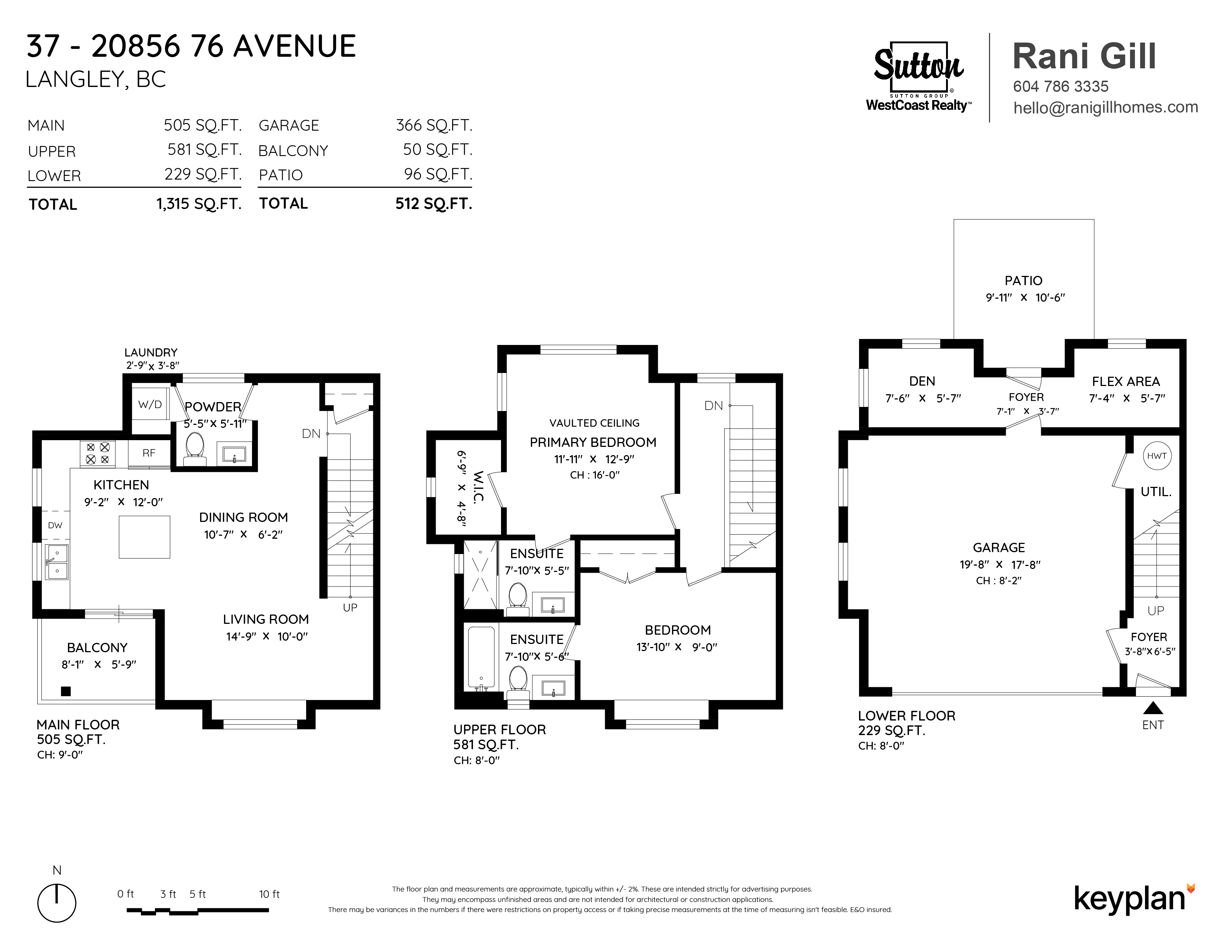 Rani Gill - Unit 37 - 20856 76 Avenue, Langley, BC, Canada | Floor Plan 1