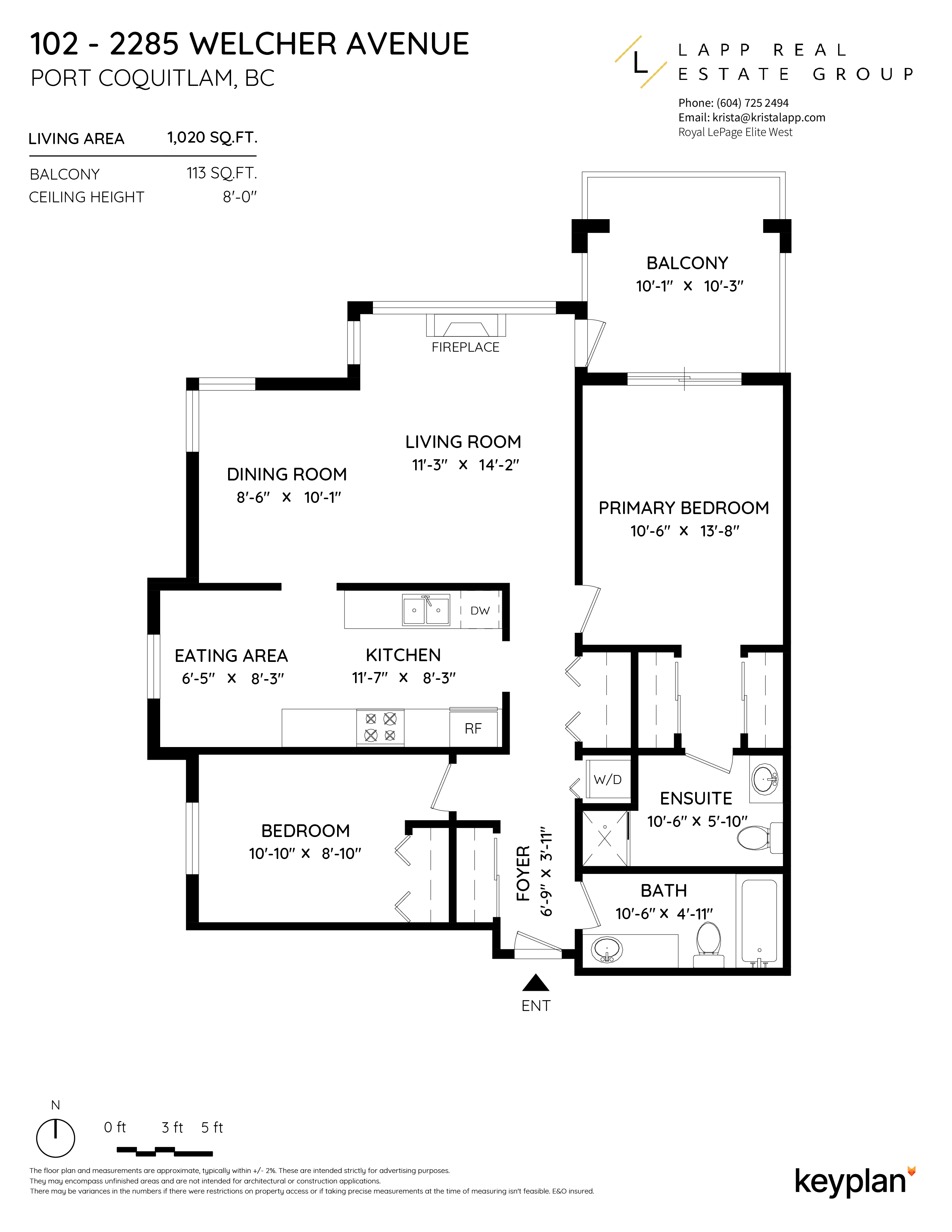 Krista Lapp - Unit 102 - 2285 Welcher Avenue, Port Coquitlam, BC, Canada | Floor Plan 1