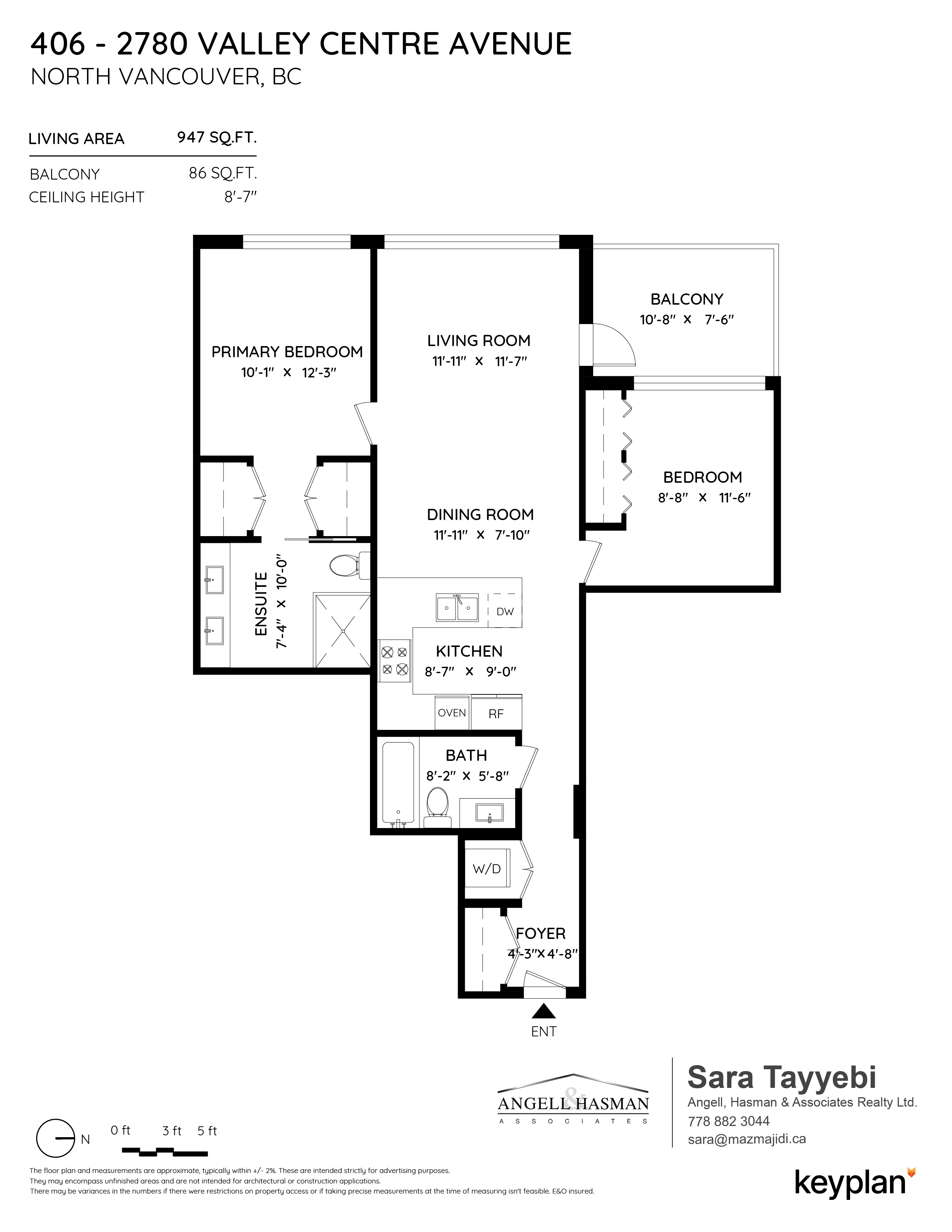Sara Tayyebi - Unit 406 - 2780 Valley Centre Avenue, North Vancouver, BC, Canada | Floor Plan 1