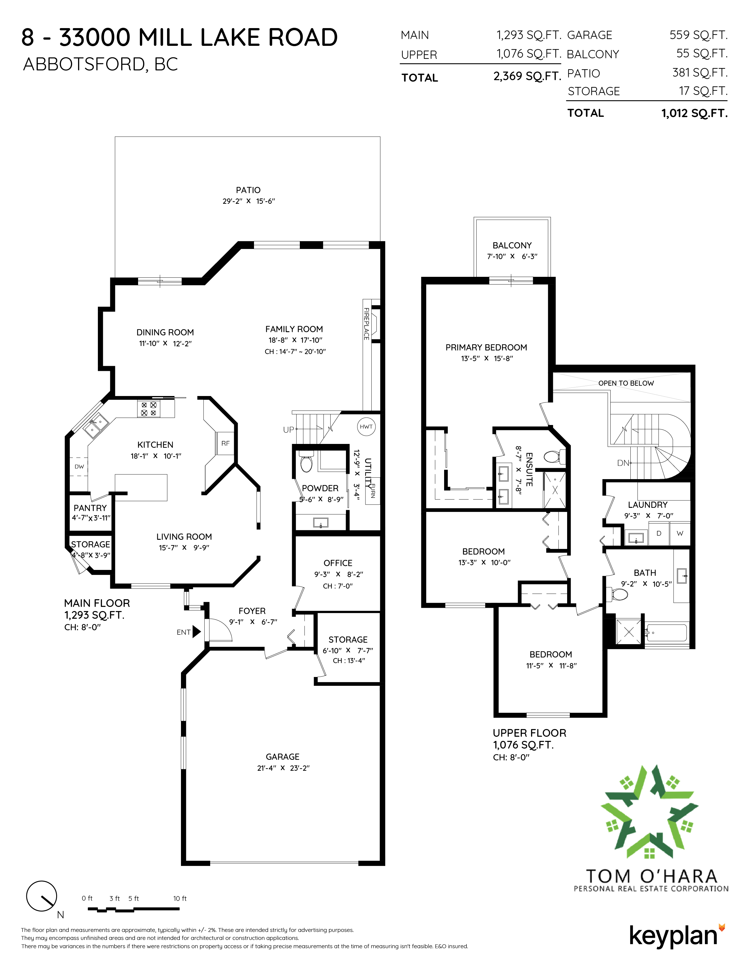 Tom O'Hara - Unit 8 - 33000 Mill Lake Road, Abbotsford, BC, Canada | Floor Plan 1