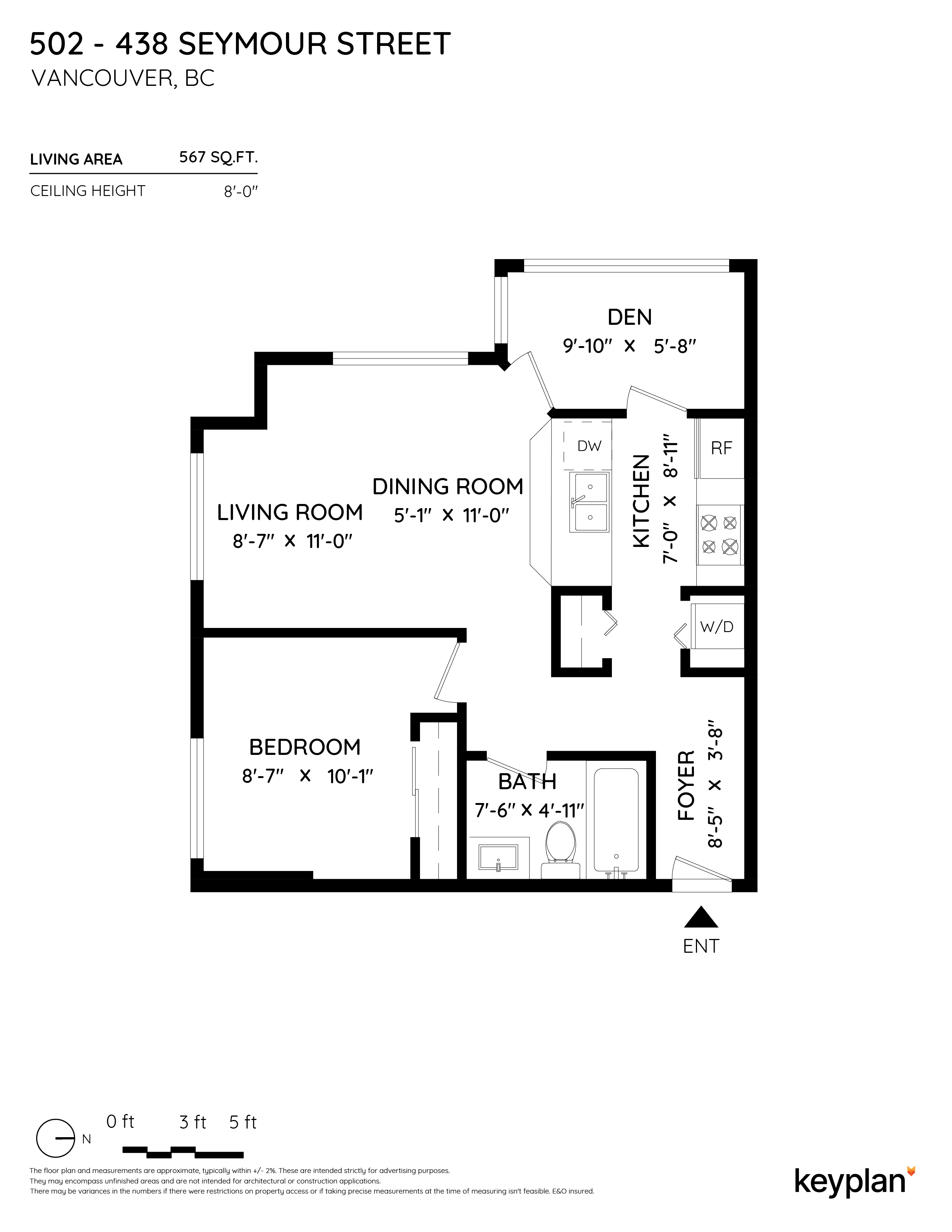 Anthony Ibhahe - Unit 502 - 438 Seymour Street, Vancouver, BC, Canada | Floor Plan 1