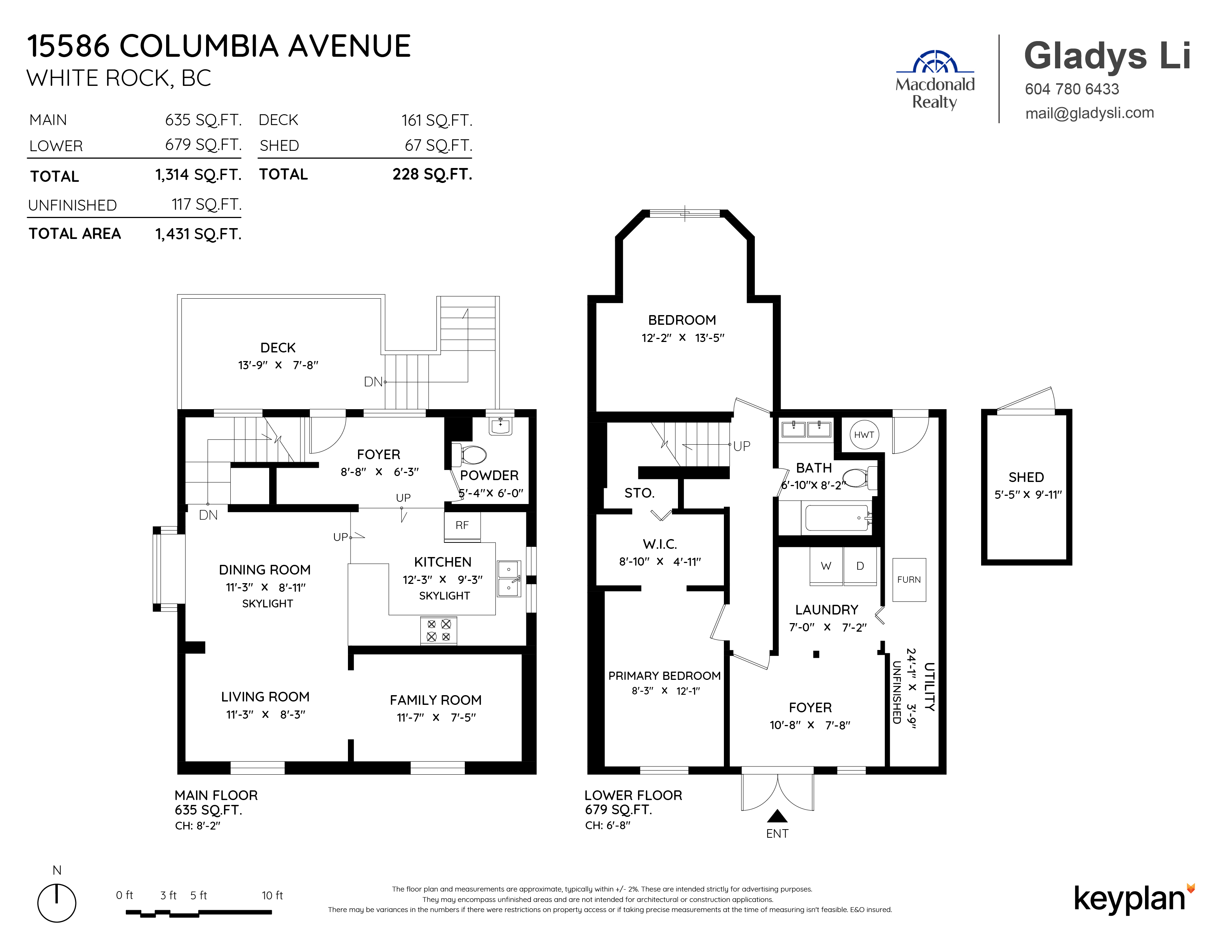 Gladys Li - 15586 Columbia Avenue, White Rock, BC, Canada | Floor Plan 1