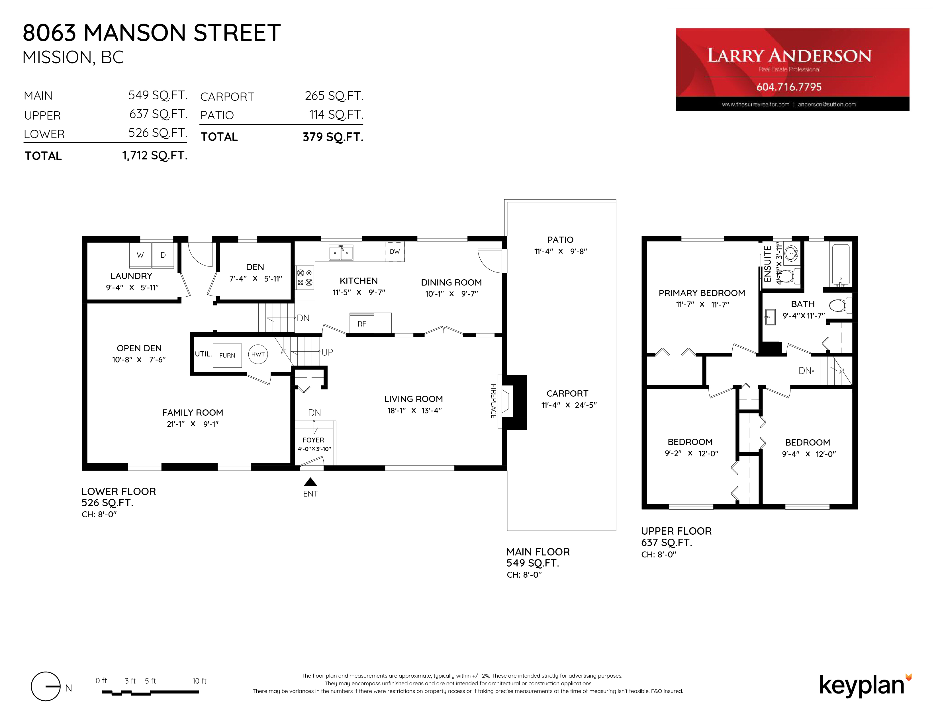 Larry Anderson - 8063 Manson Street, Mission, BC, Canada | Floor Plan 1