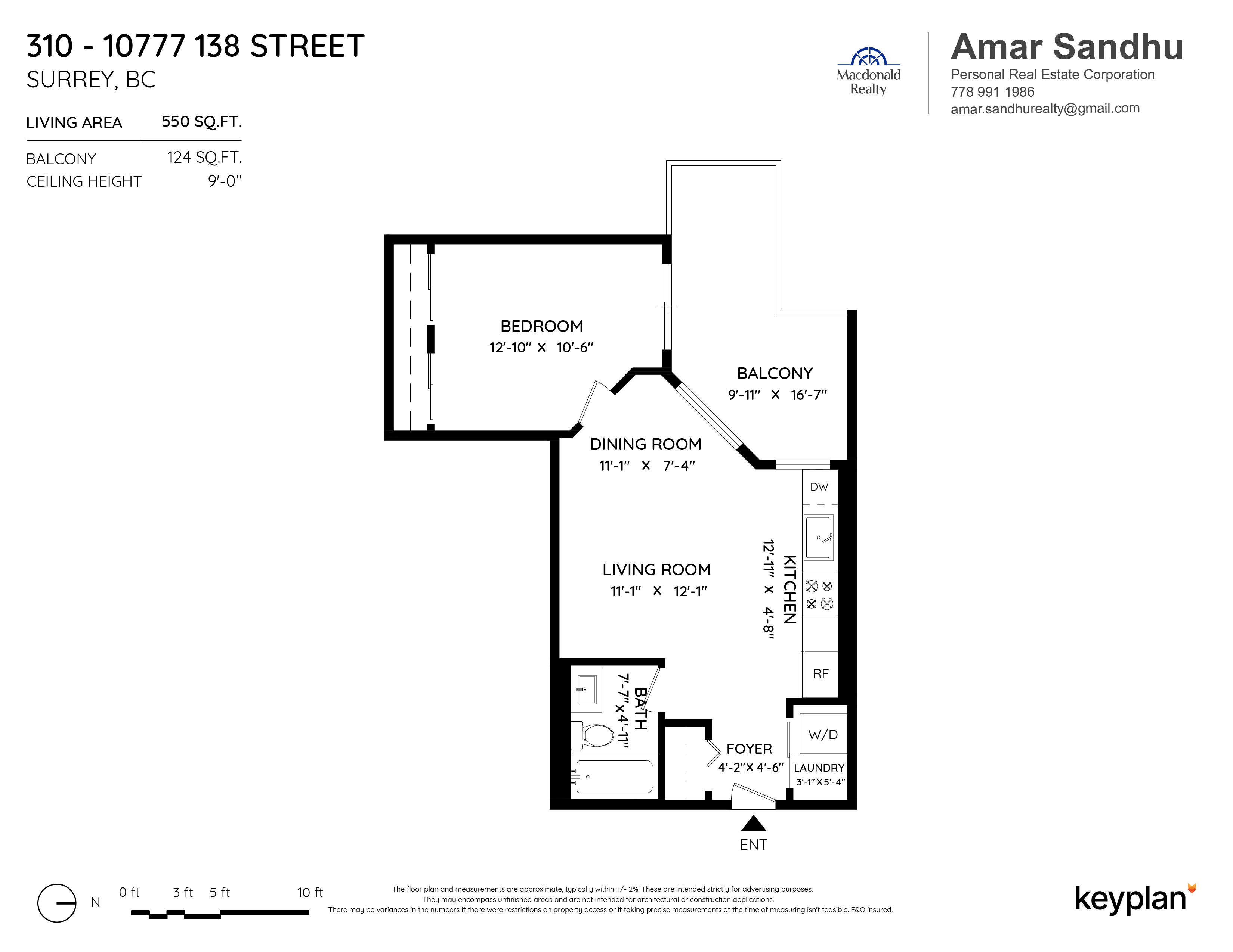 Amar Sandhu - Unit 310 - 10777 138 Street, Surrey, BC, Canada | Floor Plan 1