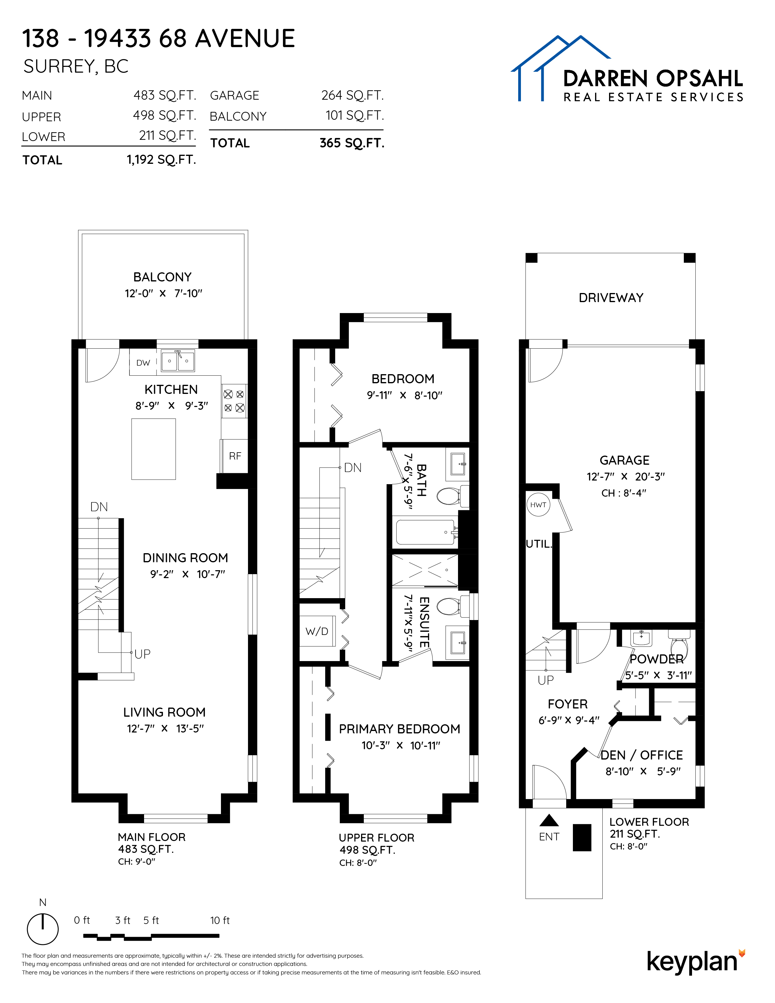 Darren Opsahl - Unit 138 - 19433 68 Avenue, Surrey, BC, Canada | Floor Plan 1