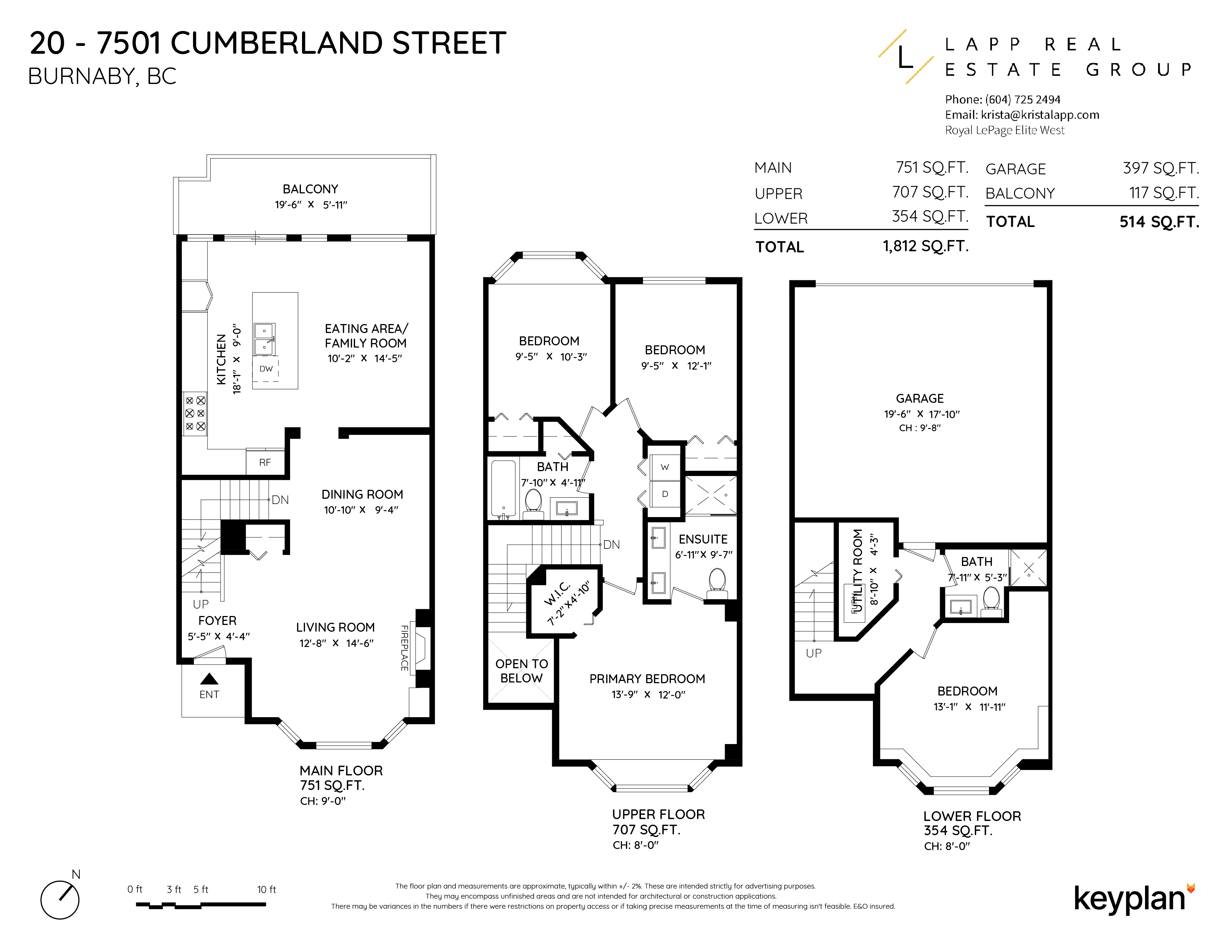 Krista Lapp - Unit 20 - 7501 Cumberland Street, Burnaby, BC, Canada | Floor Plan 1