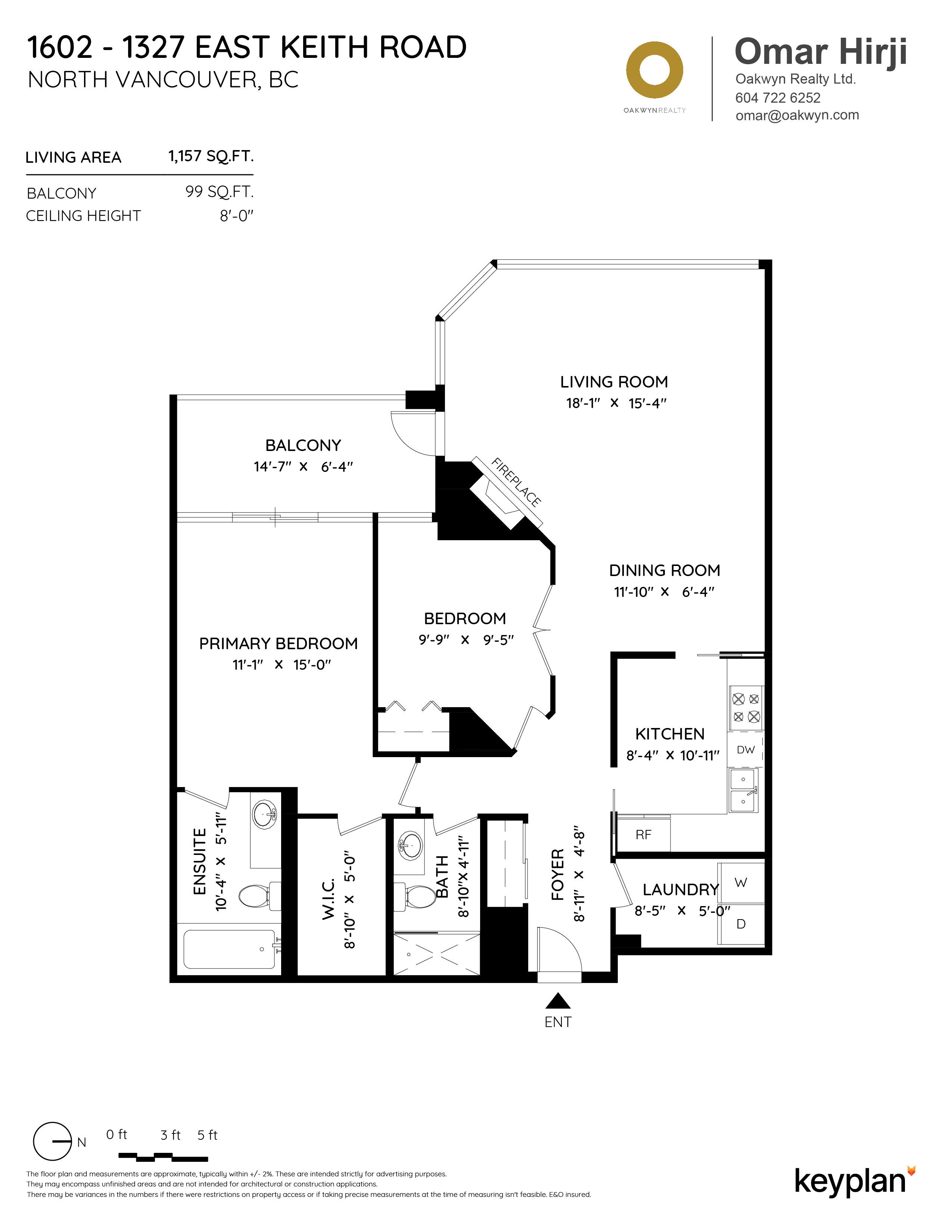 Omar Hirji - Unit 1602 - 1327 East Keith Road, North Vancouver, BC, Canada | Floor Plan 1