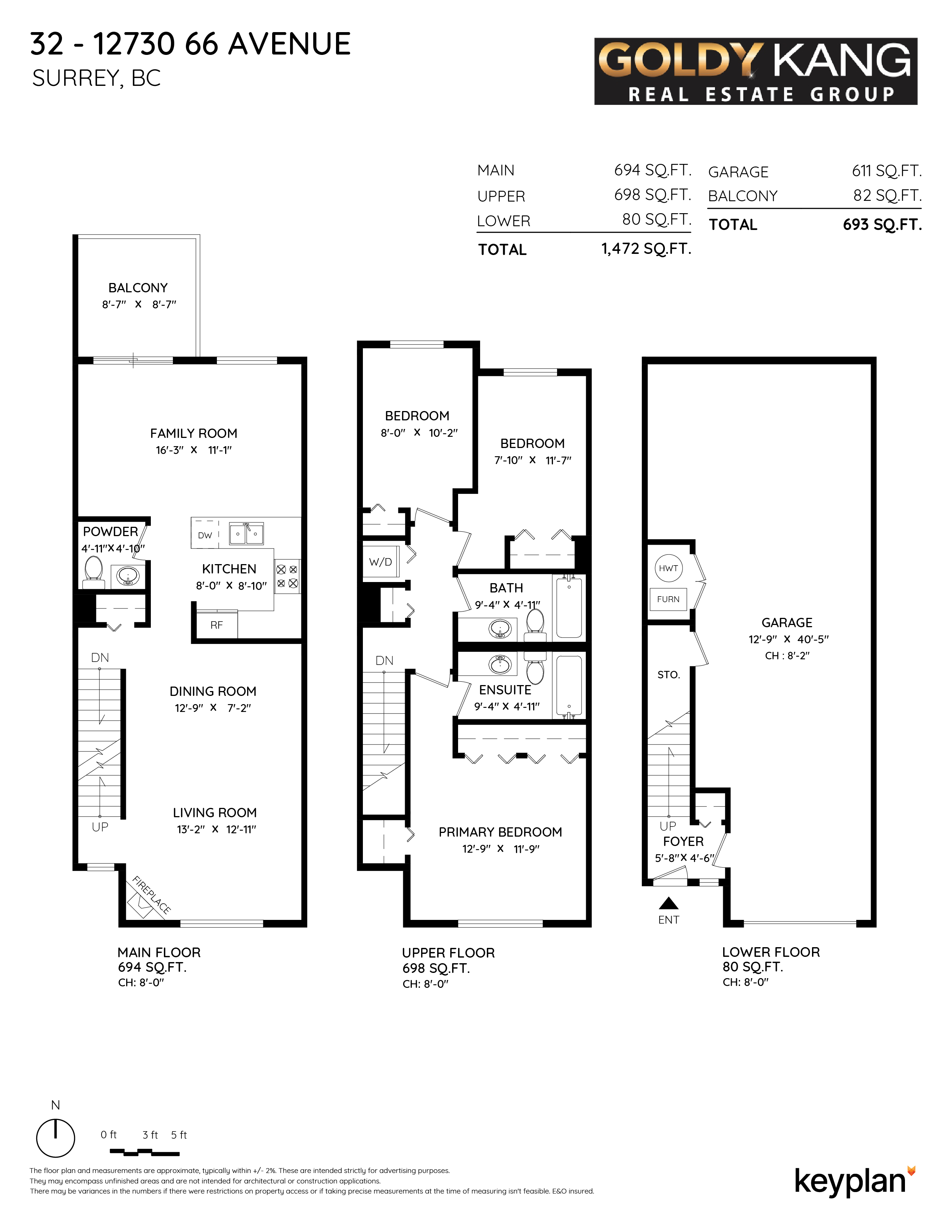 Goldy Kang - Unit 32 - 12730 66 Avenue, Surrey, BC, Canada | Floor Plan 1