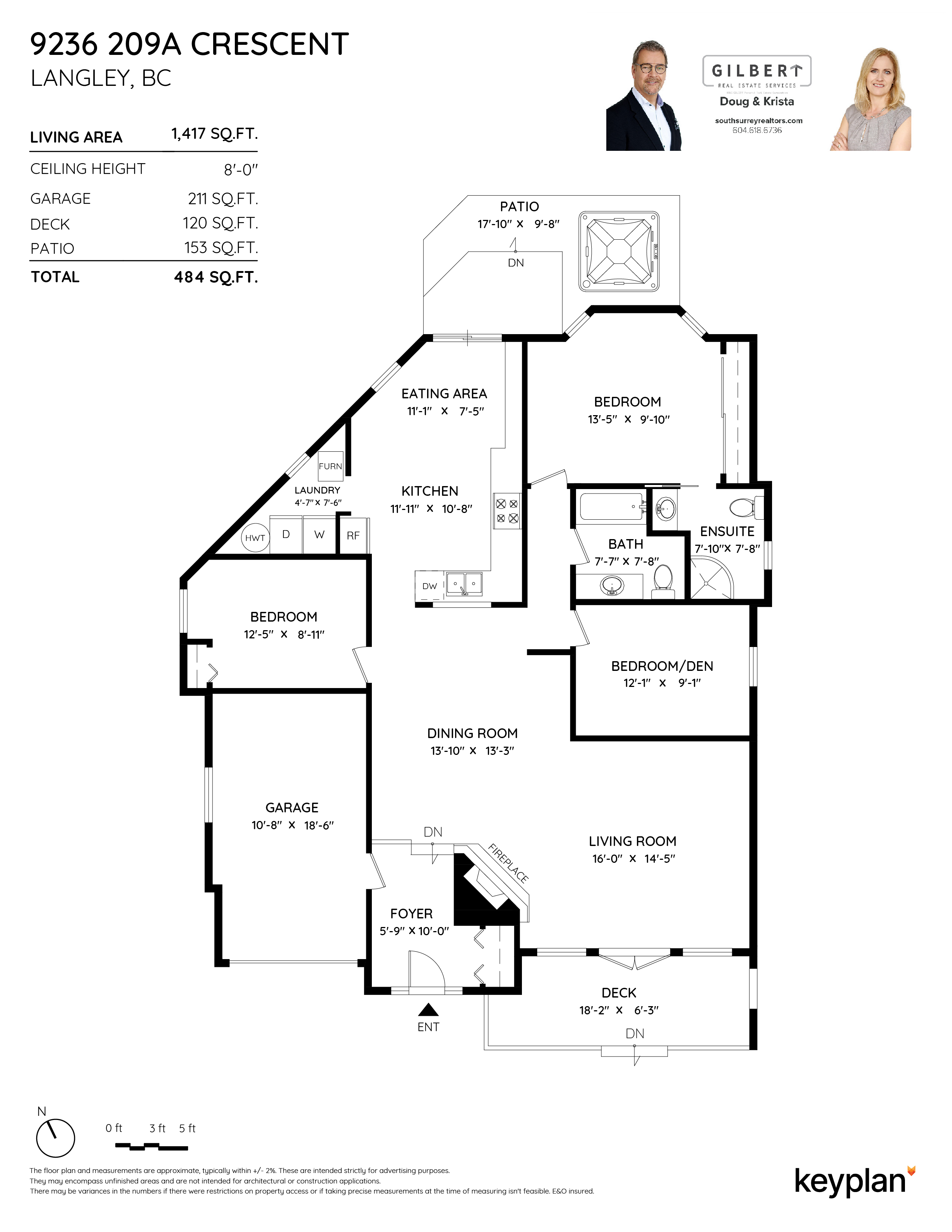 GILBERT Real Estate Group - 9236 209A Crescent, Langley, BC, Canada | Floor Plan 1